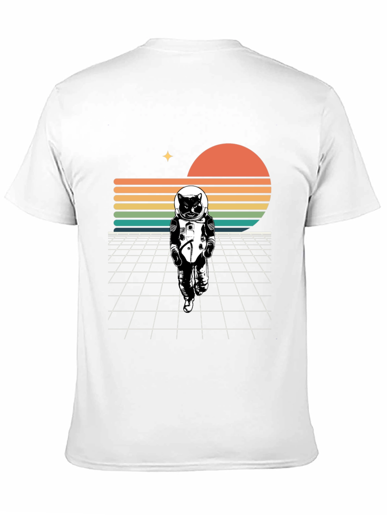 Astronaut Cat T-Shirt - Retro Style