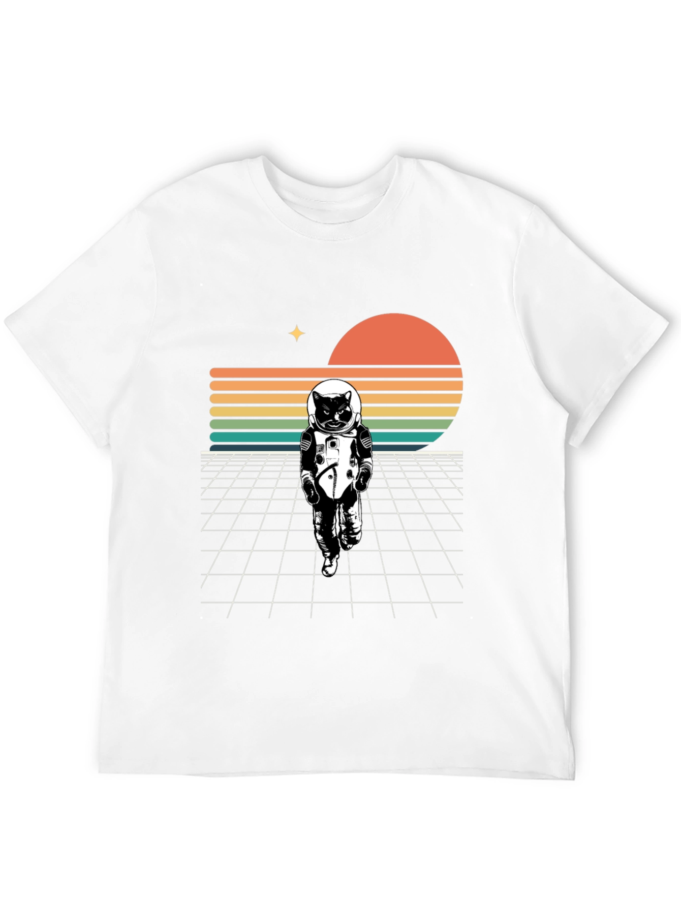 Astronaut Cat T-Shirt - Retro Style
