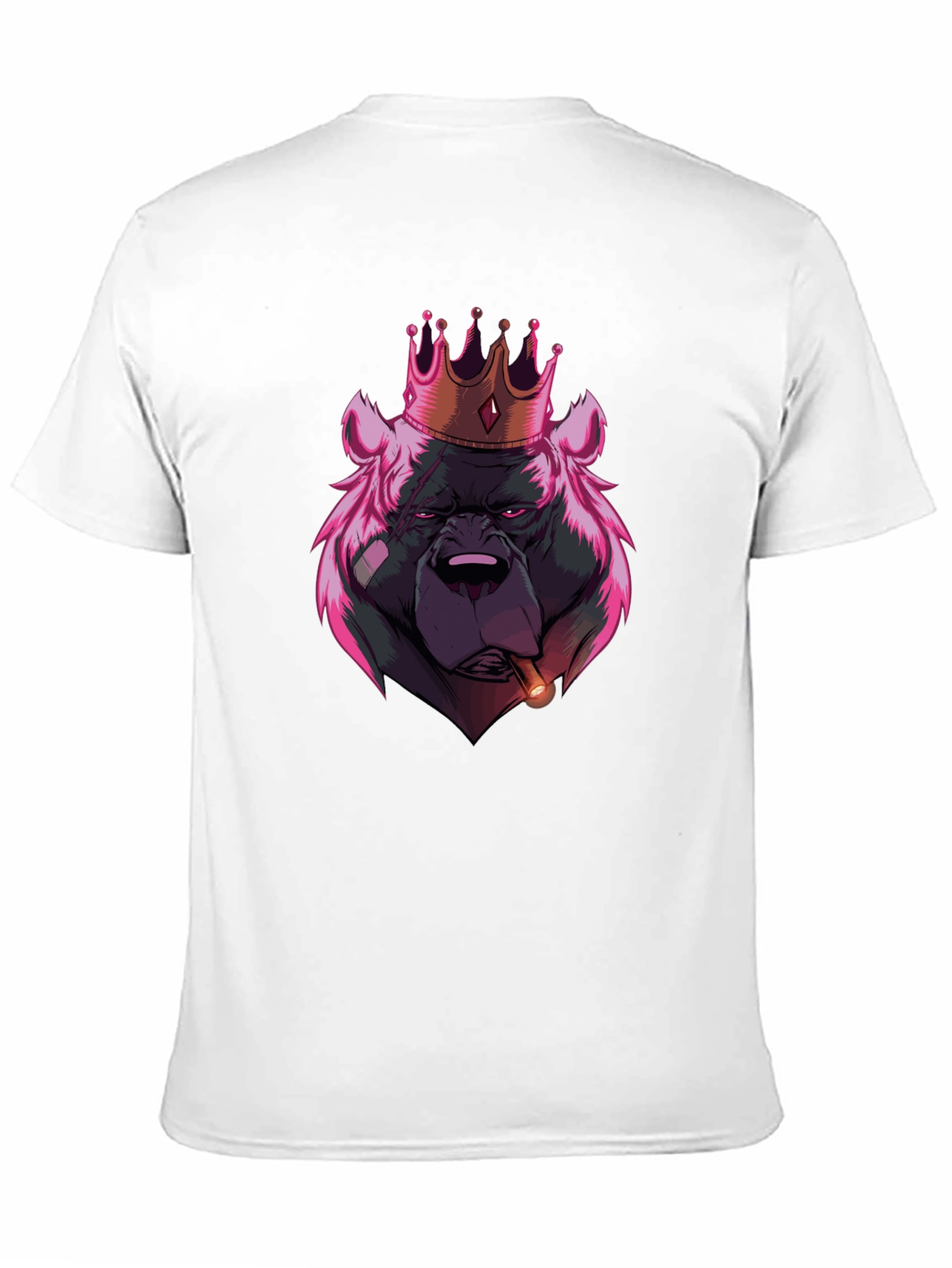 King Bear Graphic T-Shirt - Black Crew Neck Tee