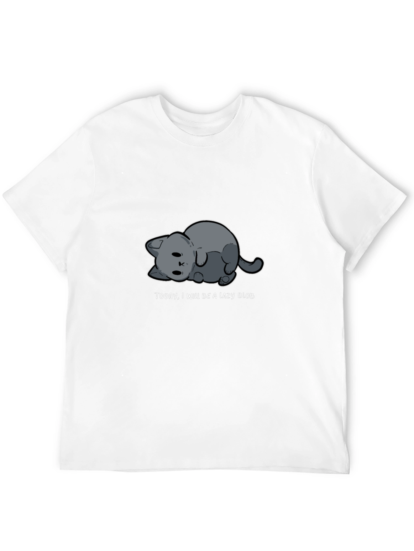 Lazy Blob Cat Tee - Relaxed Style