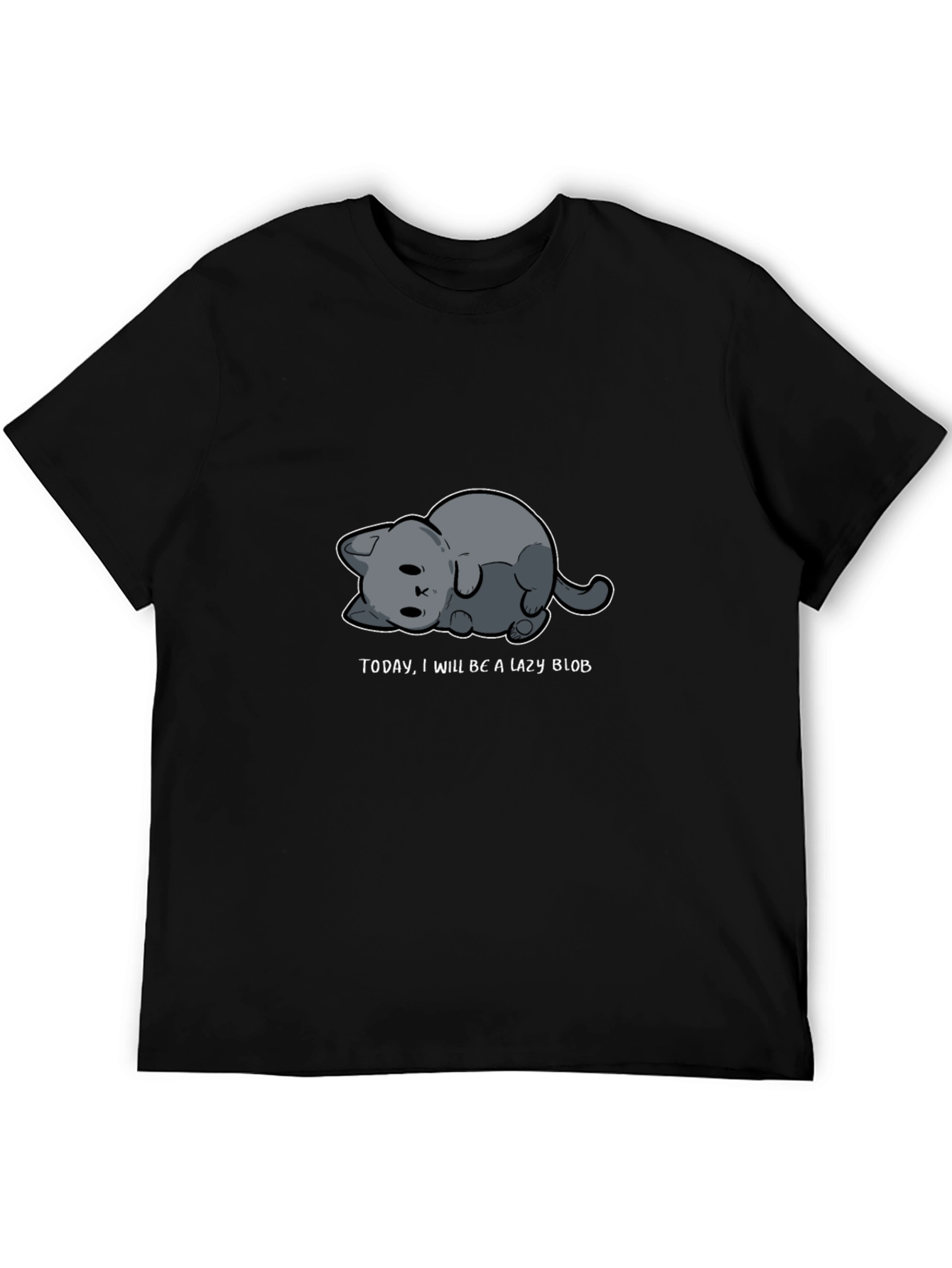 Lazy Blob Cat Tee - Relaxed Style
