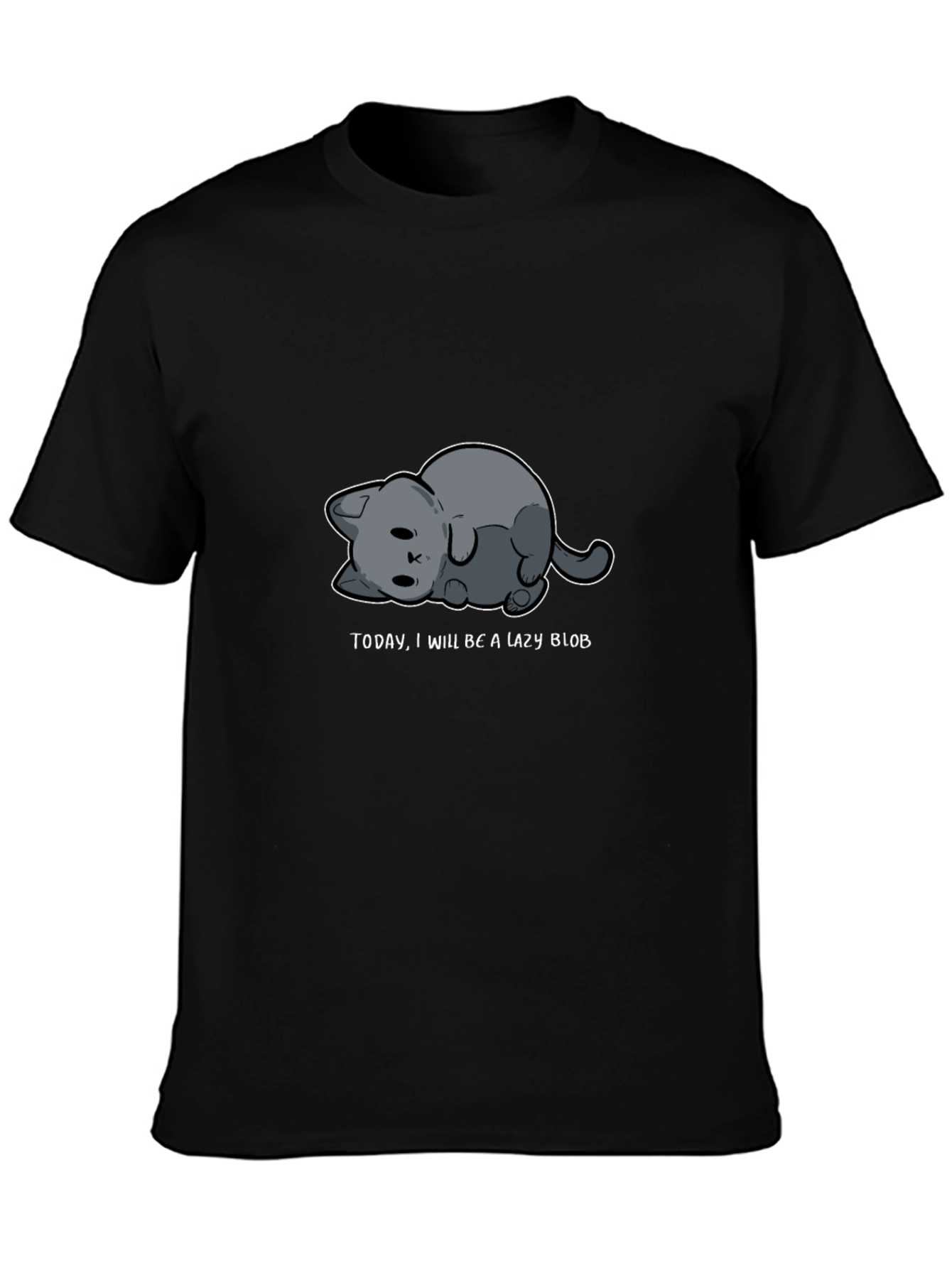 Lazy Blob Cat Tee - Relaxed Style