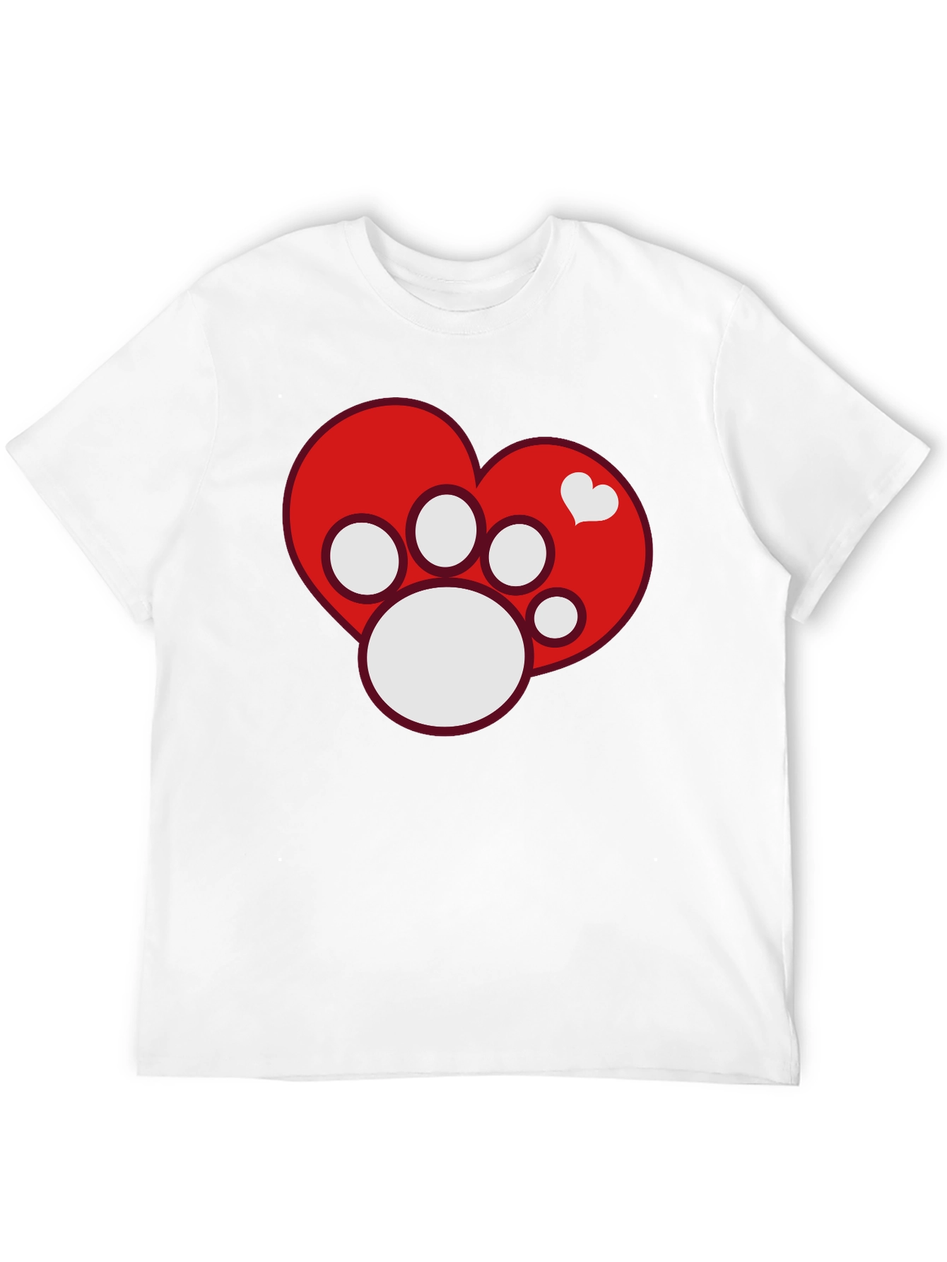 Dog Paw Heart T-Shirt - Pet Lover Tee