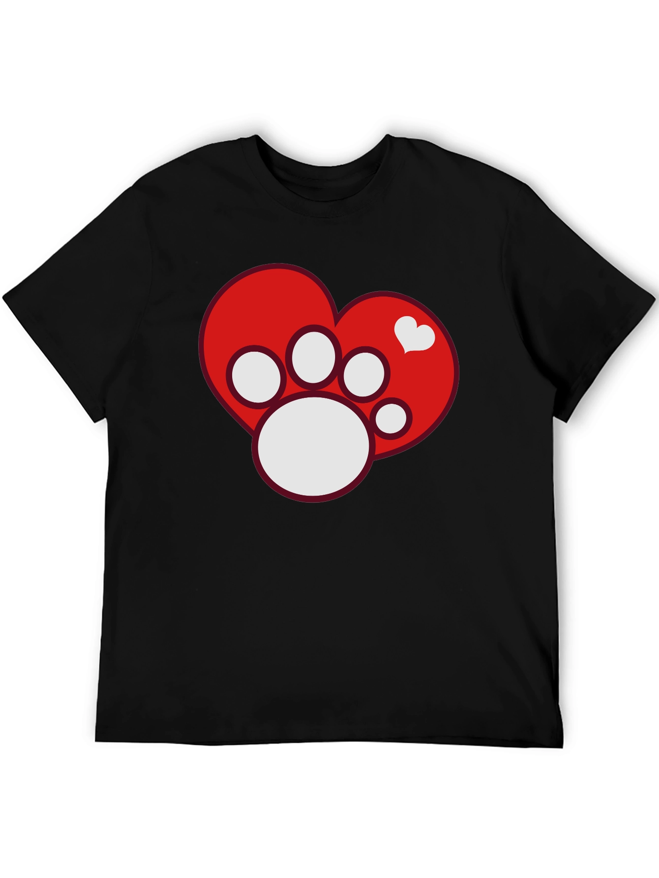 Dog Paw Heart T-Shirt - Pet Lover Tee