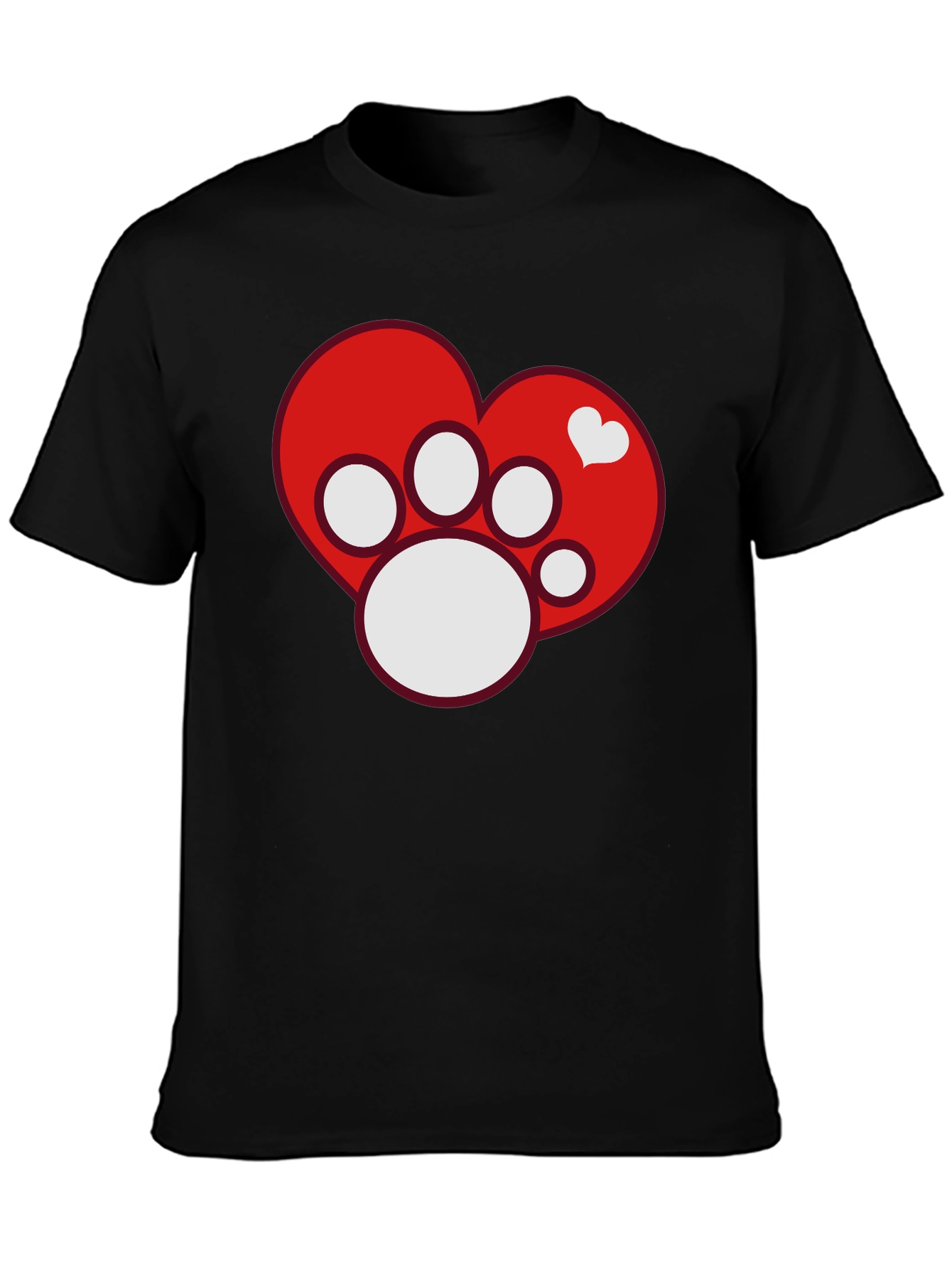 Dog Paw Heart T-Shirt - Pet Lover Tee