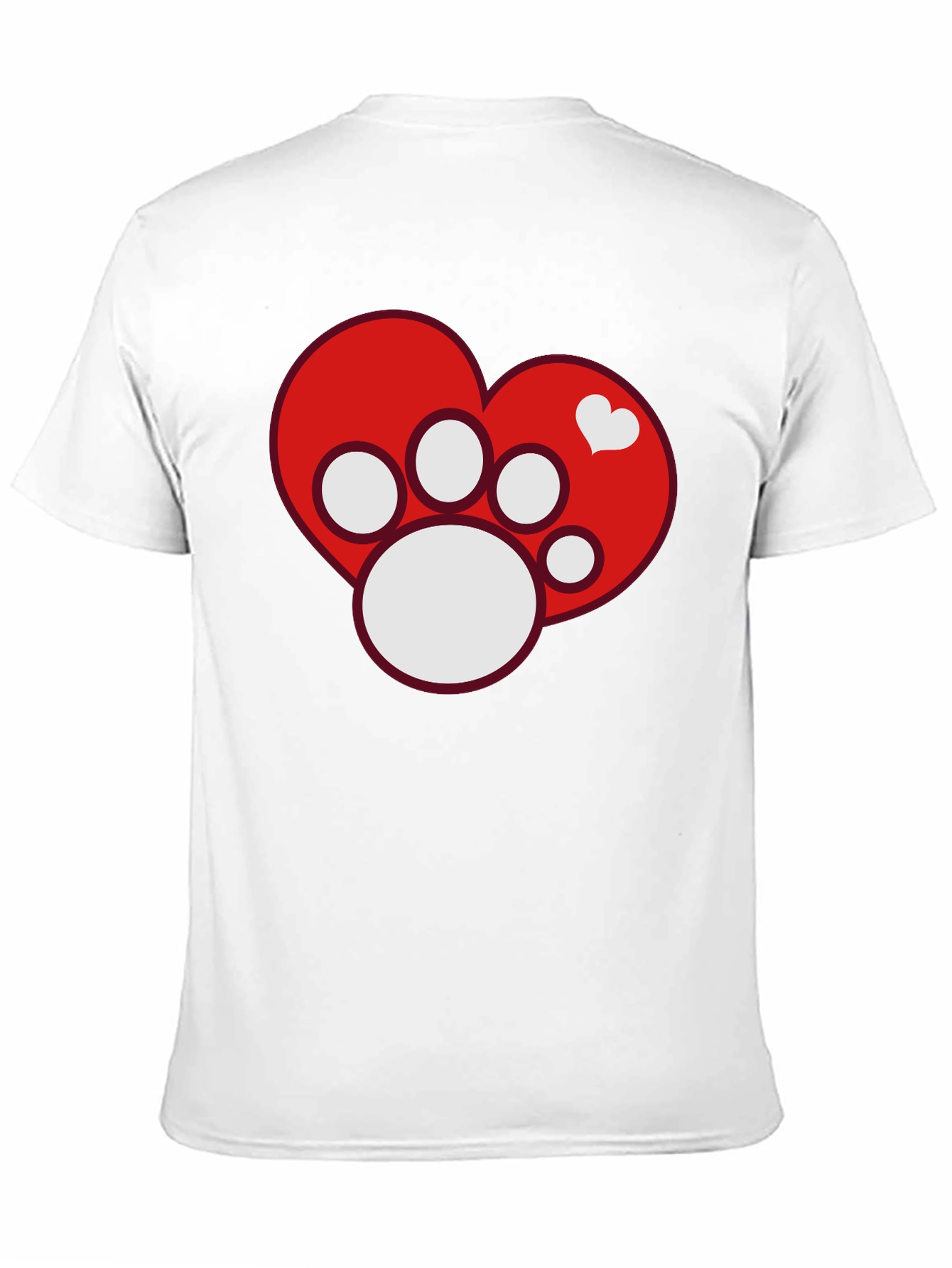 Dog Paw Heart T-Shirt - Pet Lover Tee
