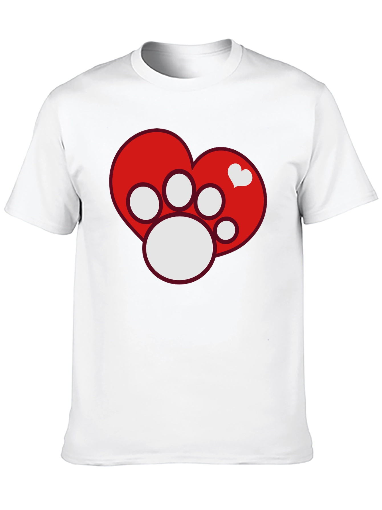 Dog Paw Heart T-Shirt - Pet Lover Tee