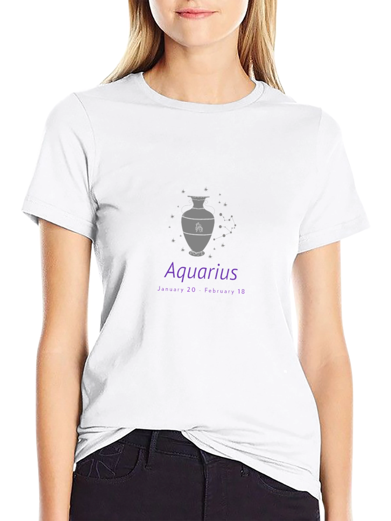 Aquarius Zodiac Black T-Shirt