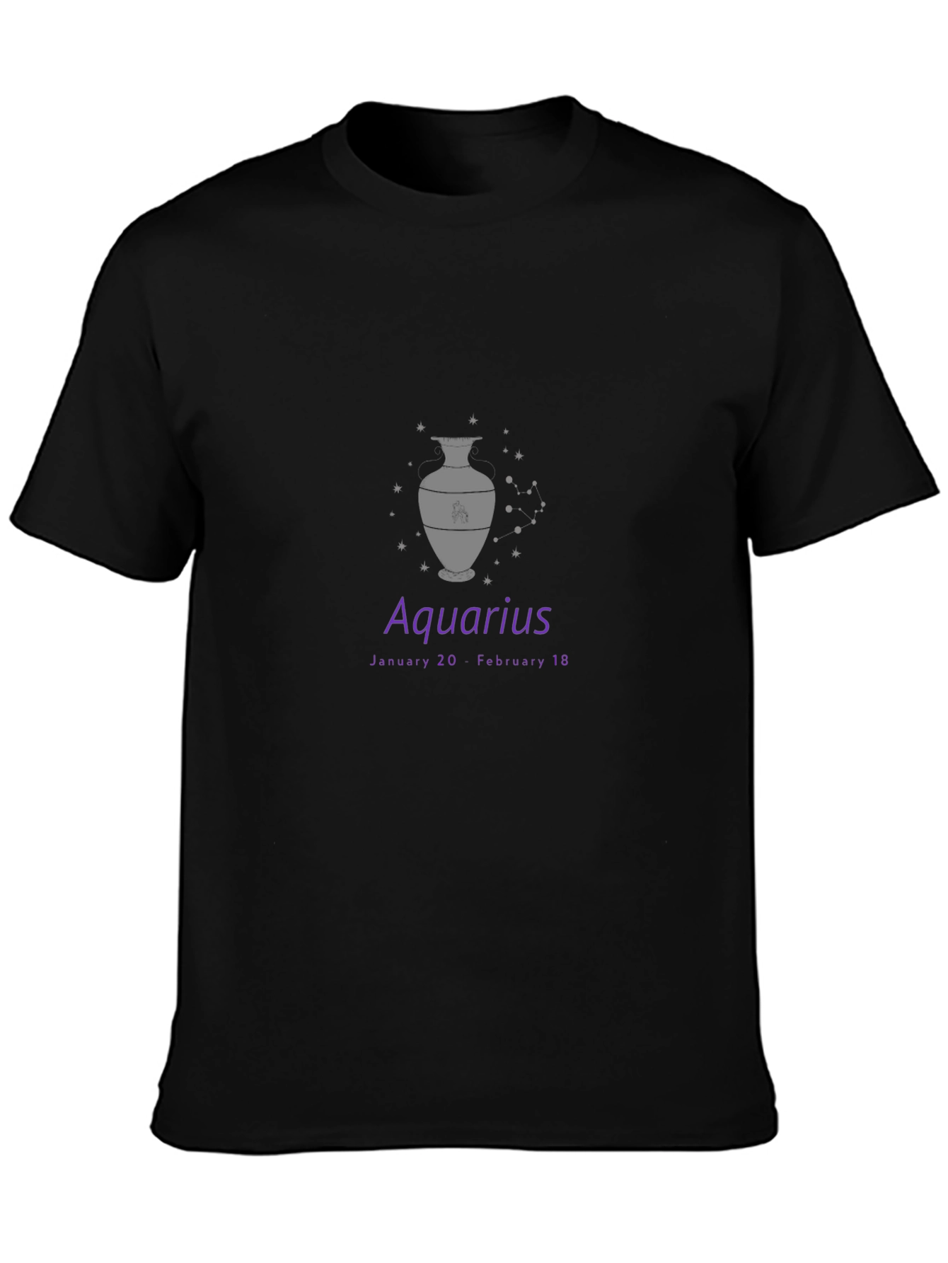 Aquarius Zodiac Black T-Shirt