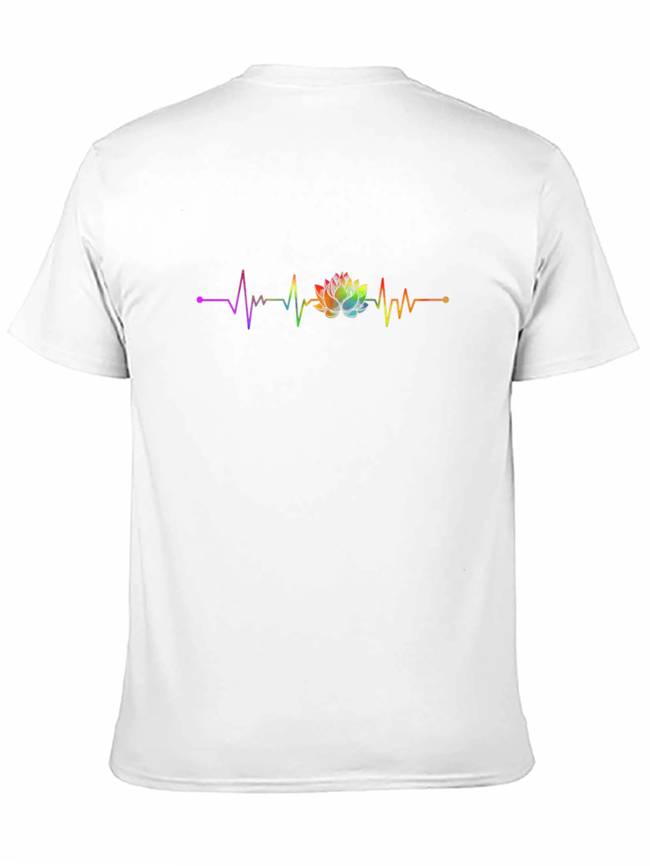 Rainbow Lotus Heartbeat Graphic Tee