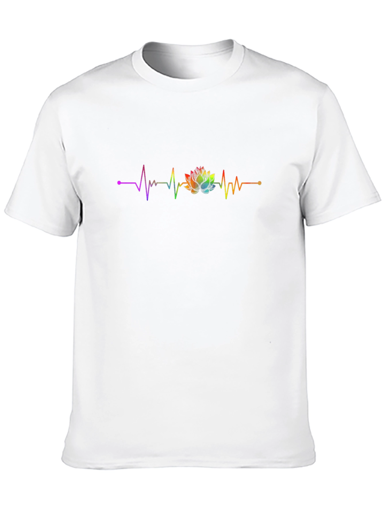 Rainbow Lotus Heartbeat Graphic Tee