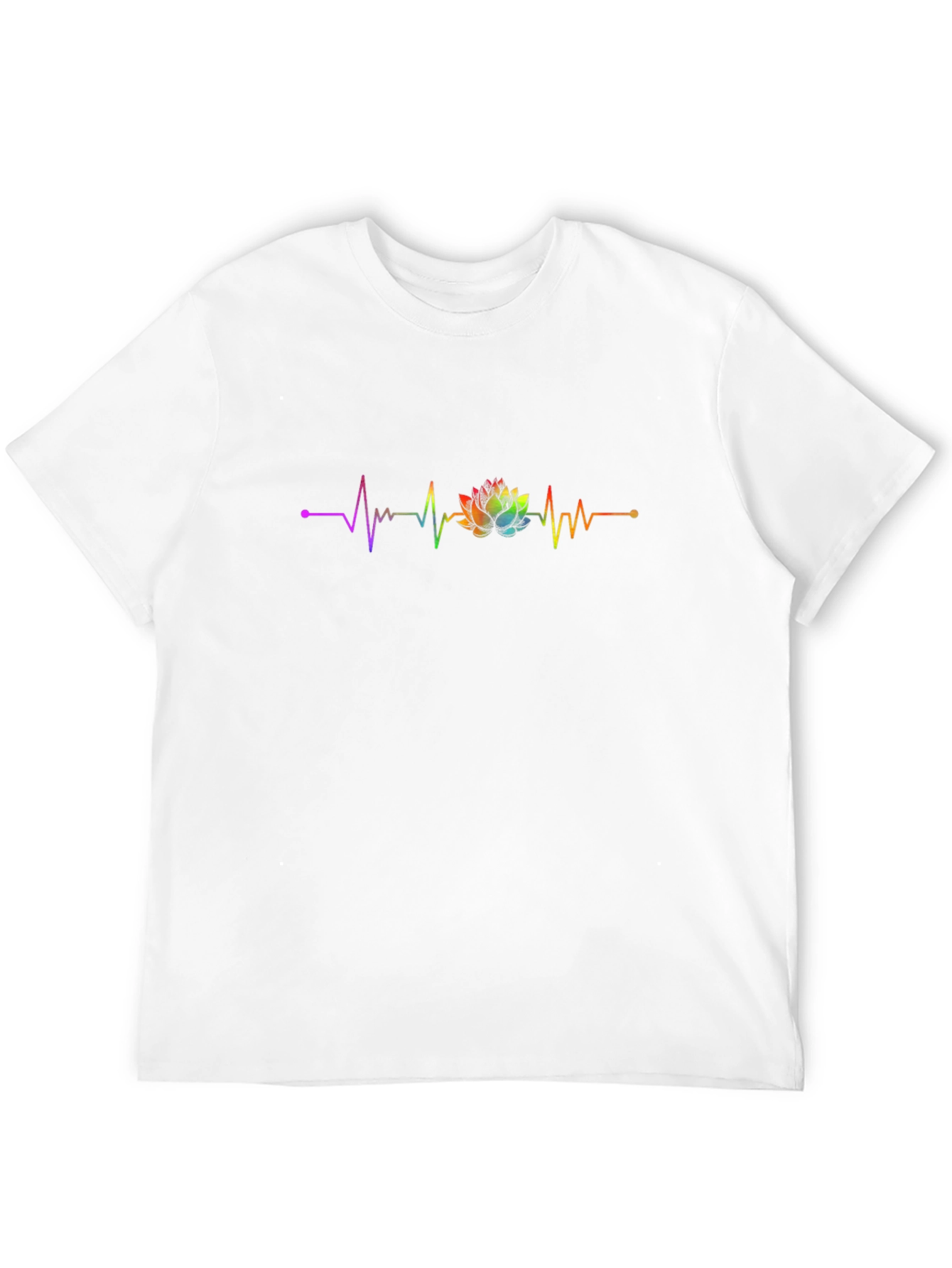 Rainbow Lotus Heartbeat Graphic Tee
