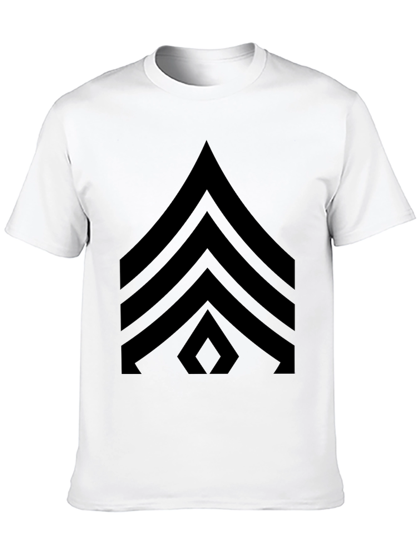 Black T-Shirt with Military Sergeant Stripes Design
