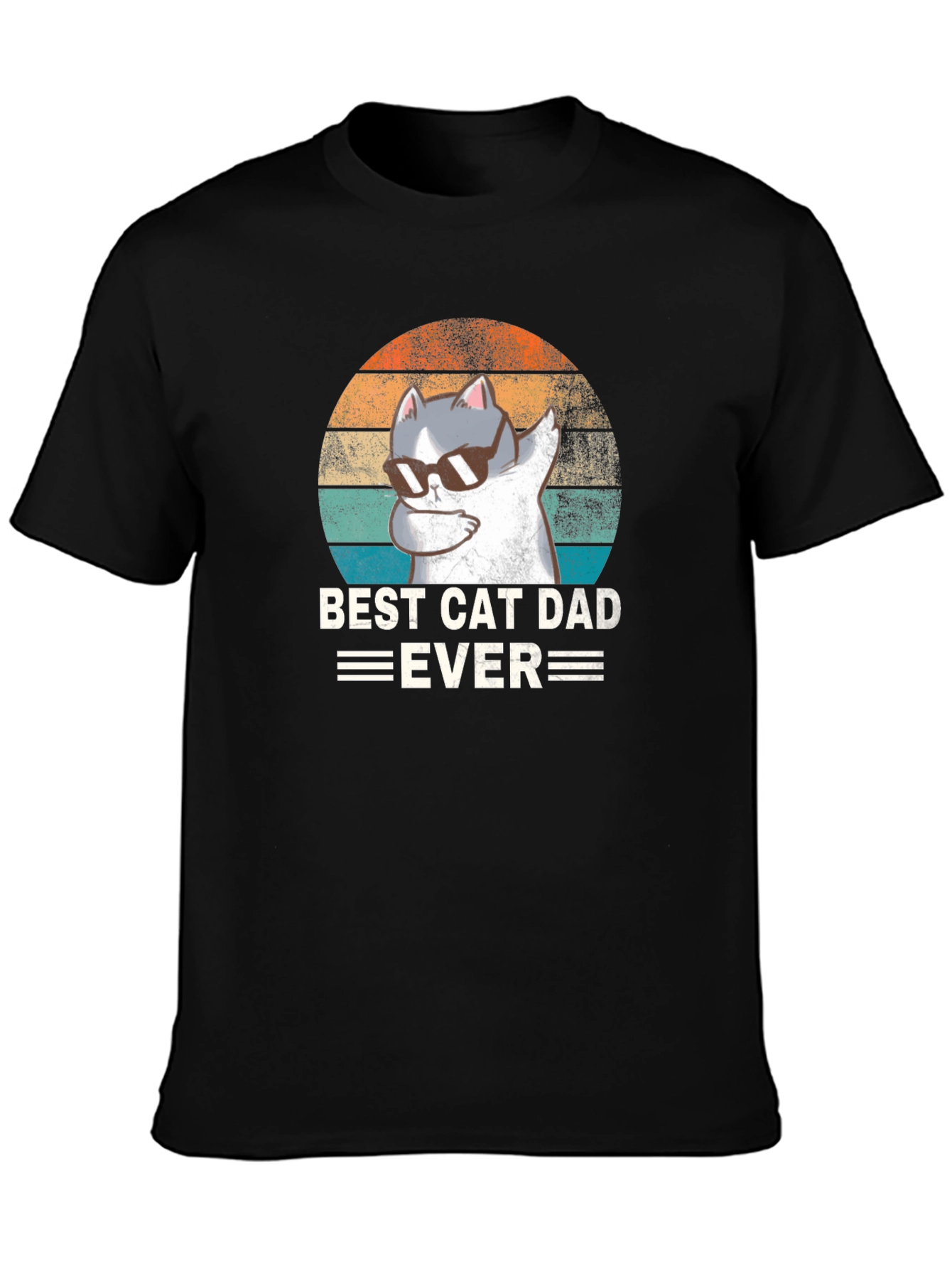 Best Cat Dad Ever Black T-Shirt