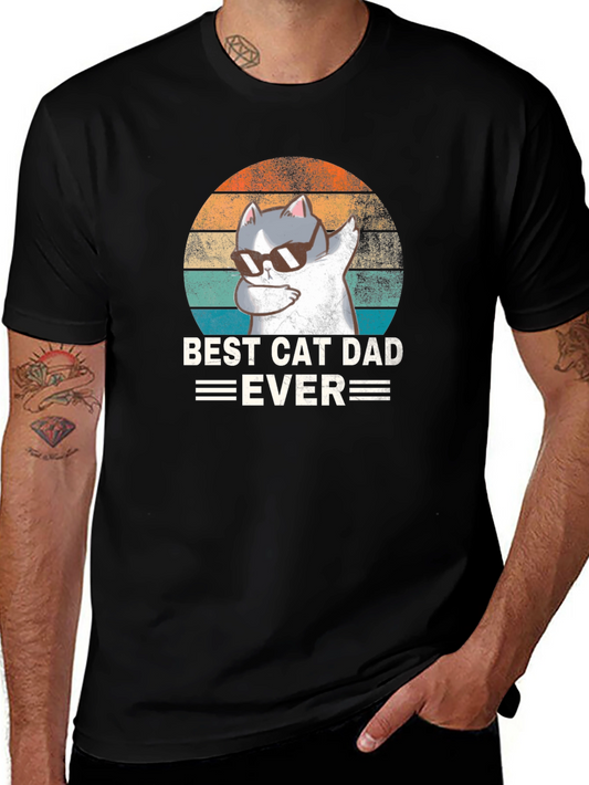 Best Cat Dad Ever Black T-Shirt
