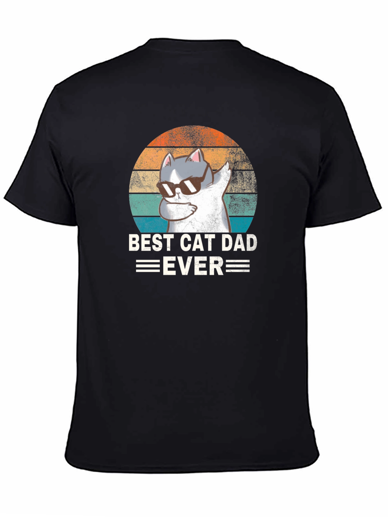 Best Cat Dad Ever Black T-Shirt
