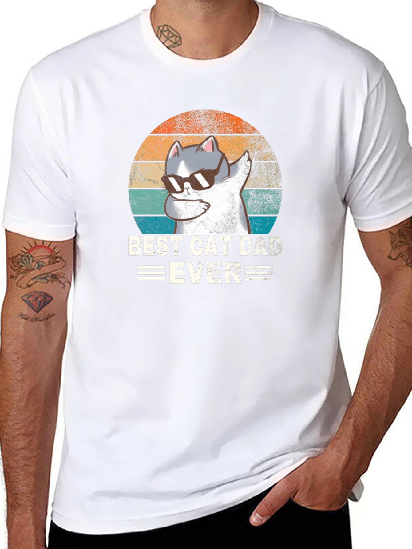 Best Cat Dad Ever Black T-Shirt