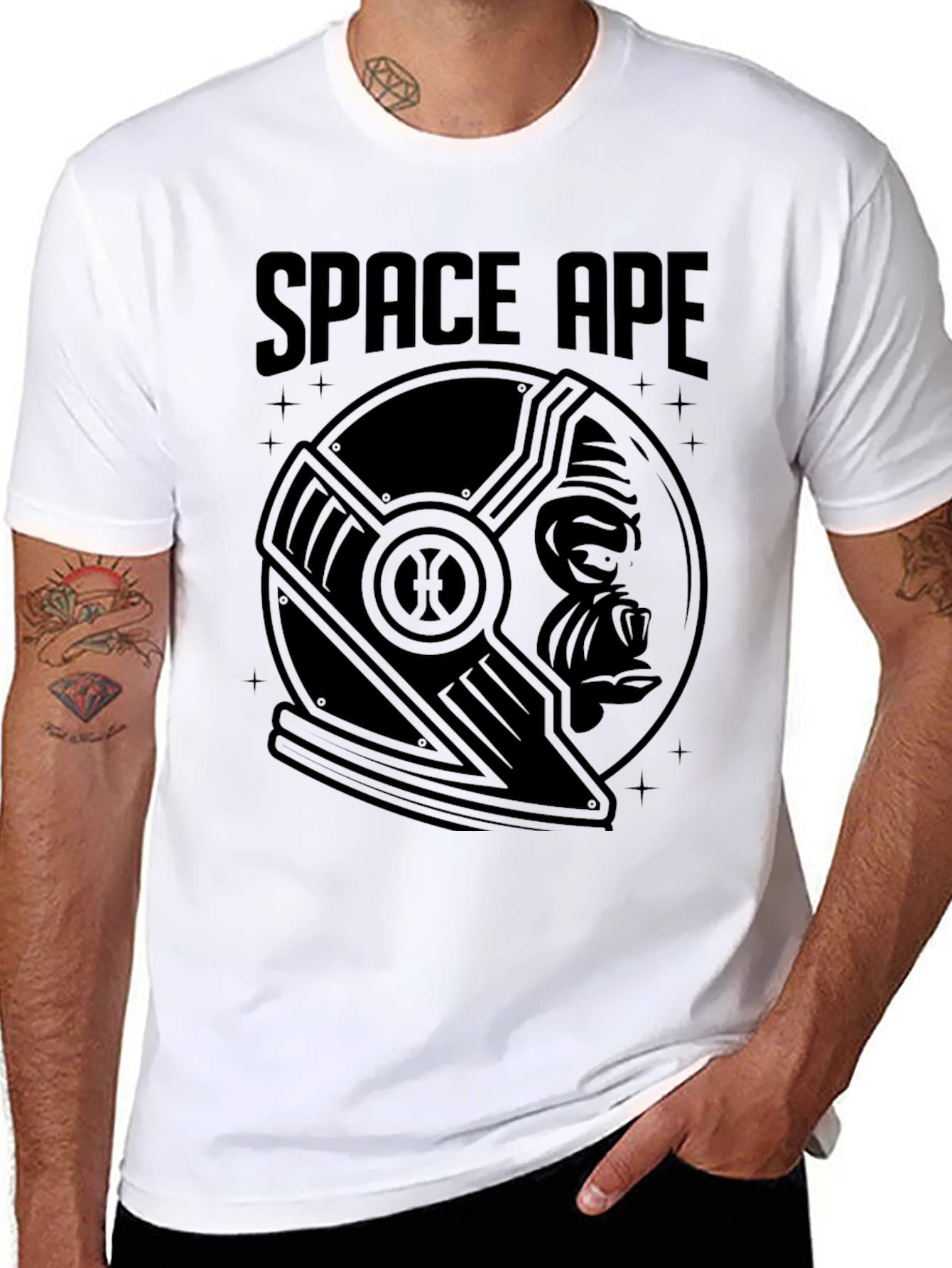 Space Ape Graphic T-Shirt - Retro Sci-Fi Tee