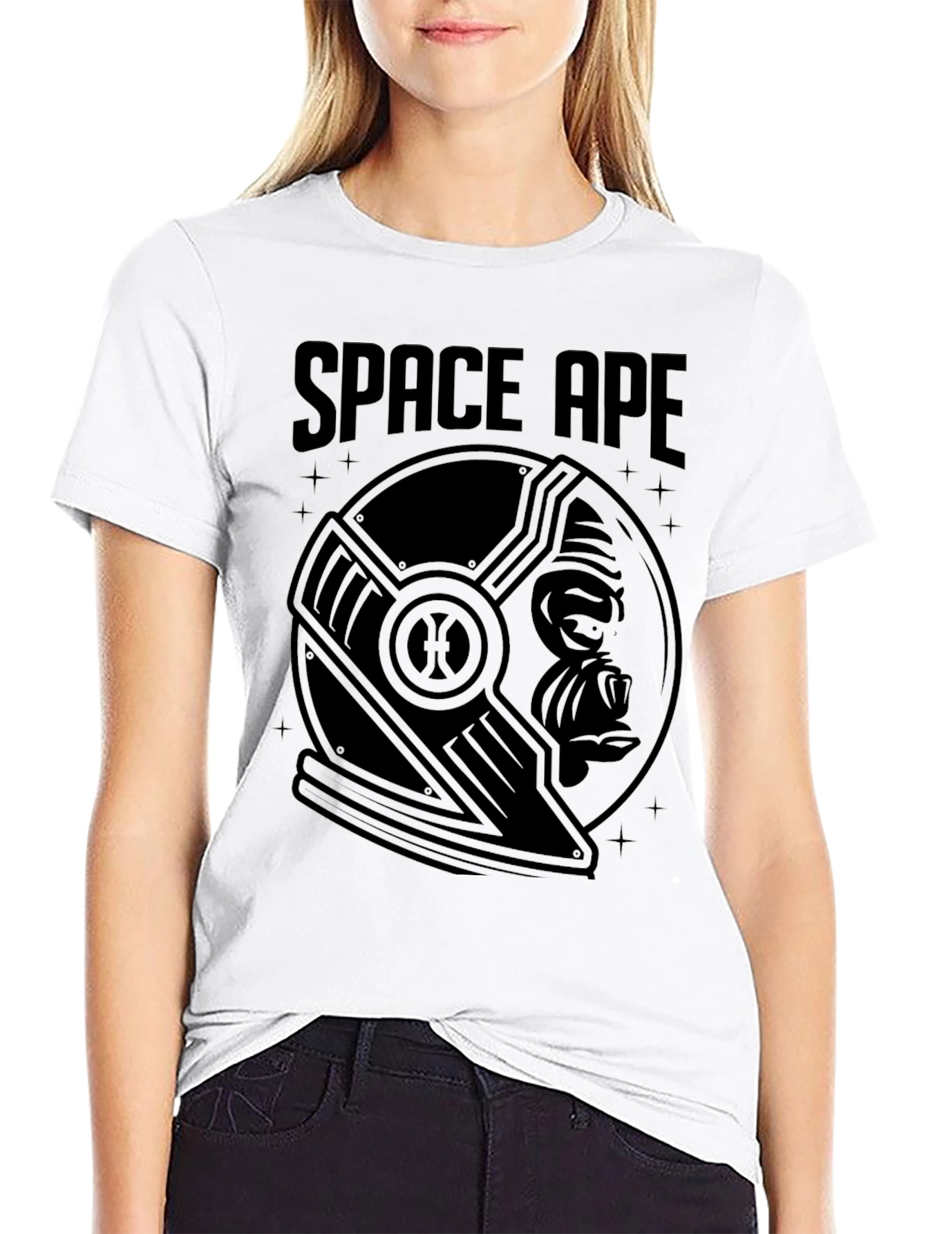 Space Ape Graphic T-Shirt - Retro Sci-Fi Tee