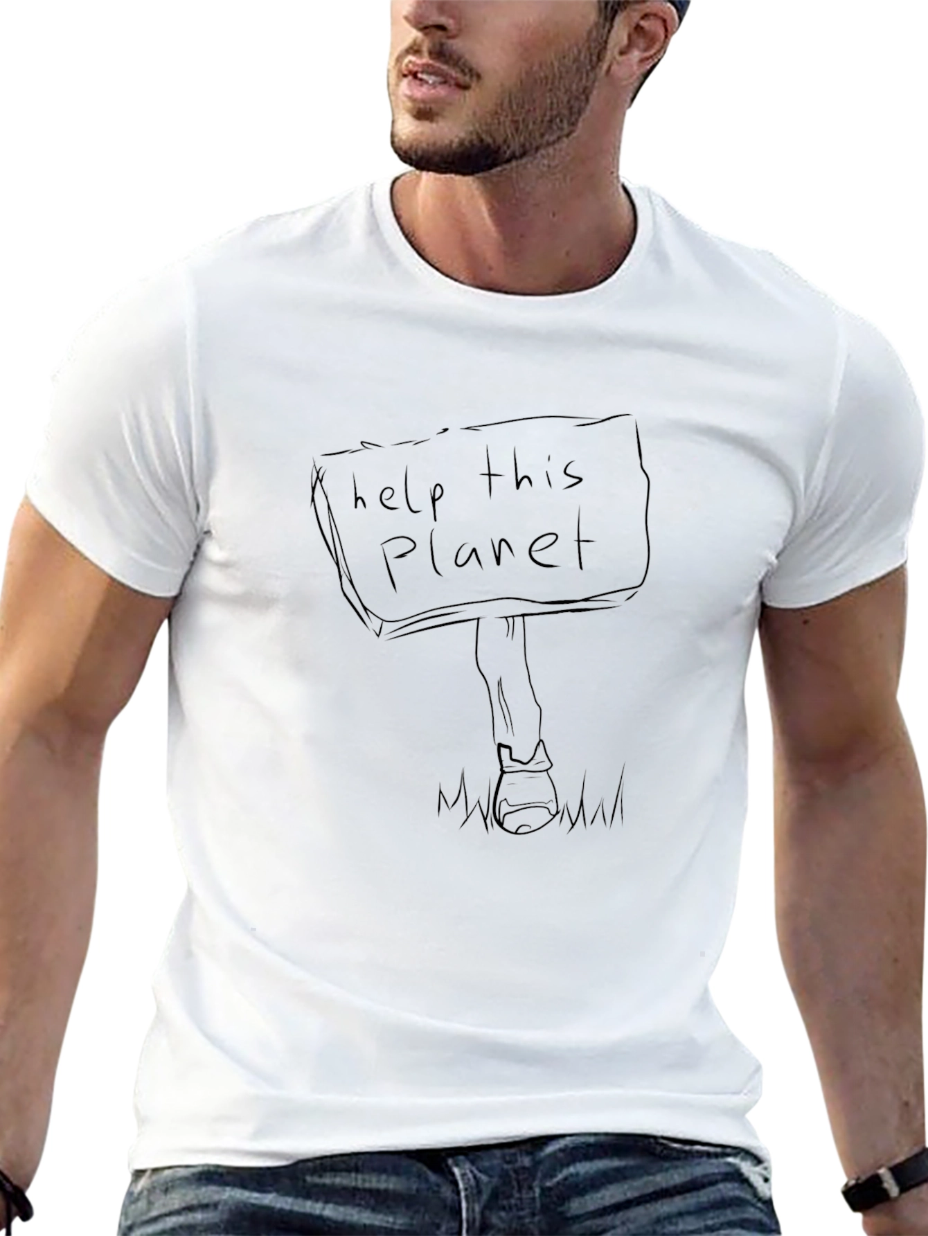 Help This Planet Graphic Tee - Eco Awareness T-Shirt