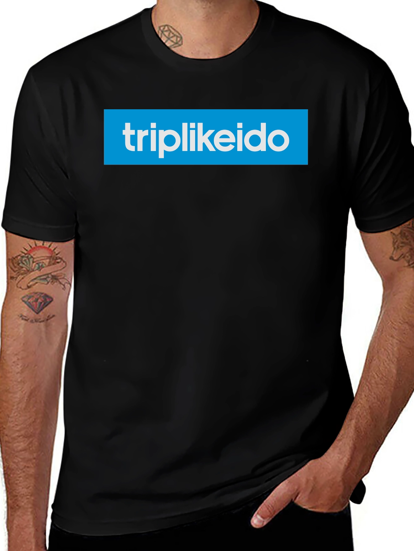 Triplikeido Logo Black T-Shirt