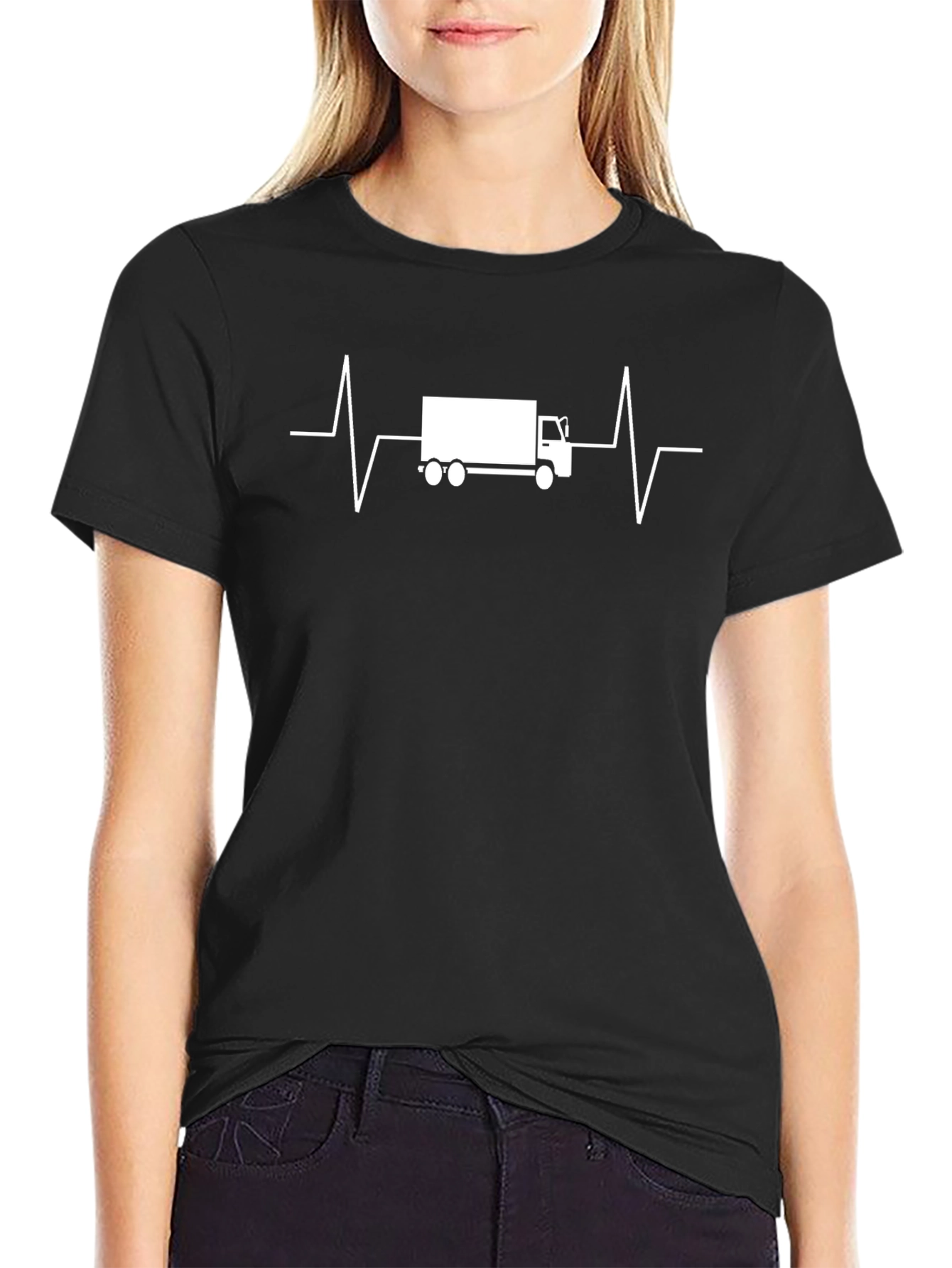 Truck Driver Heartbeat Graphic T-Shirt