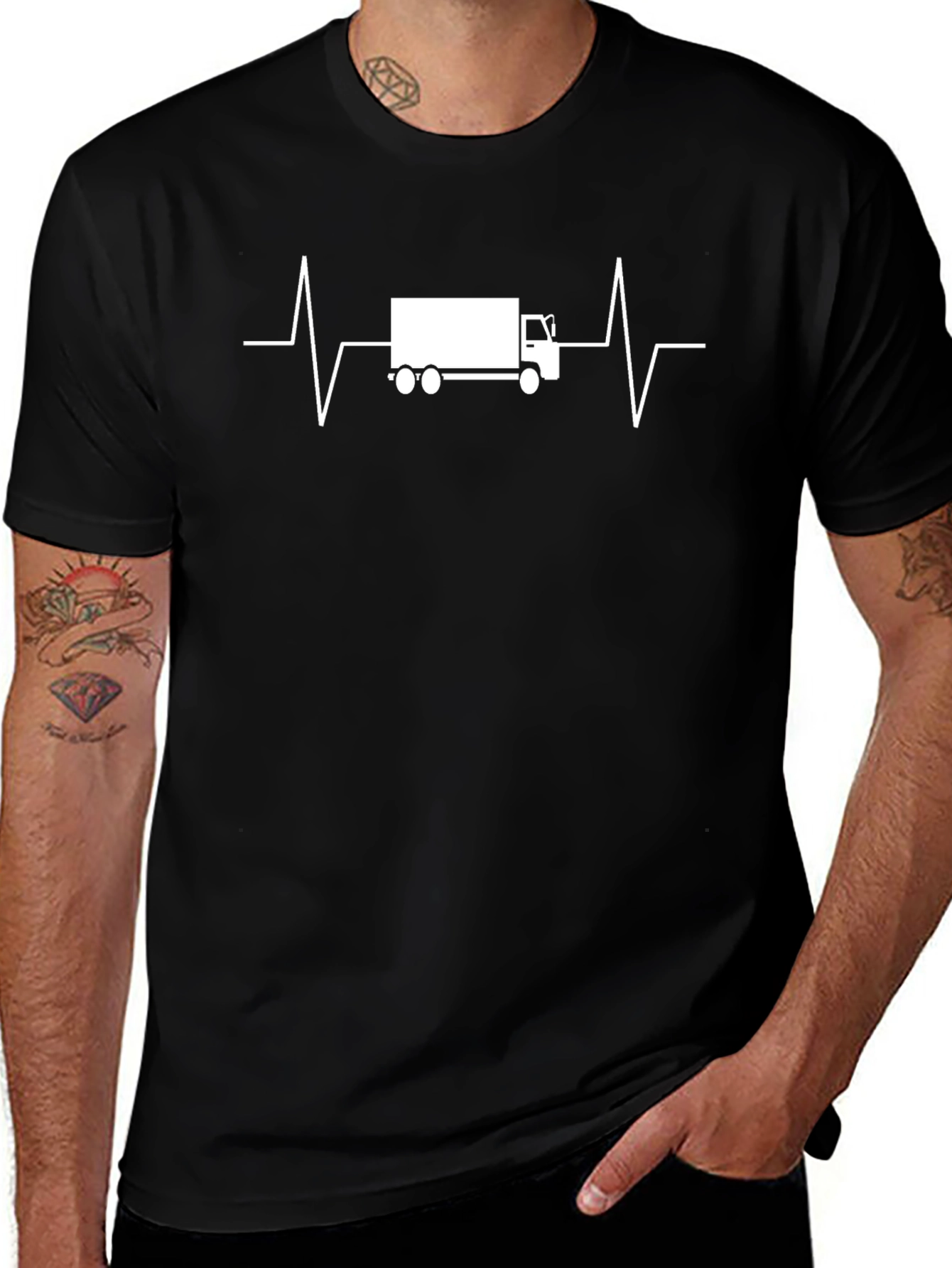 Truck Driver Heartbeat Graphic T-Shirt