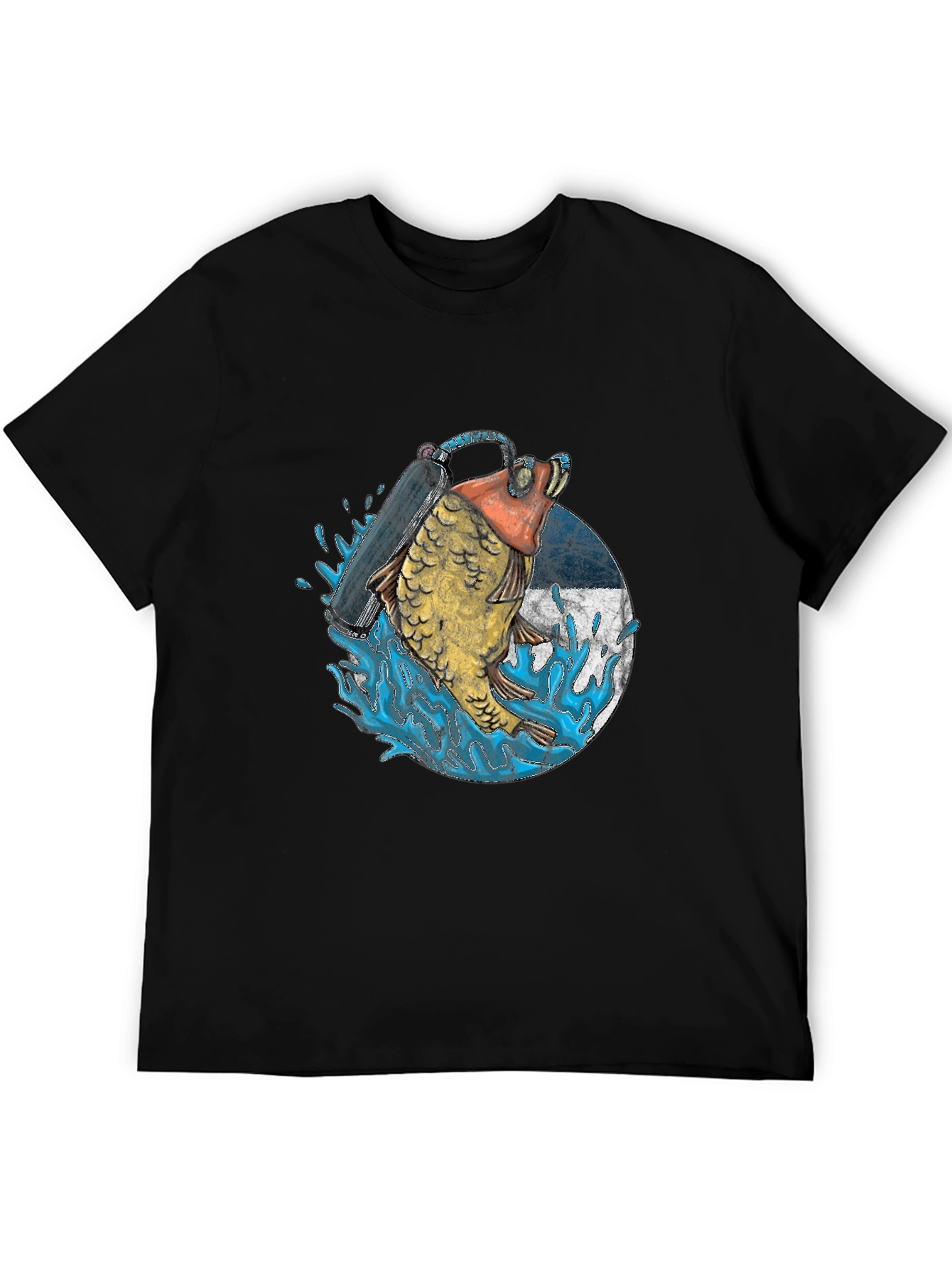 Diving Fish Graphic Tee - Black