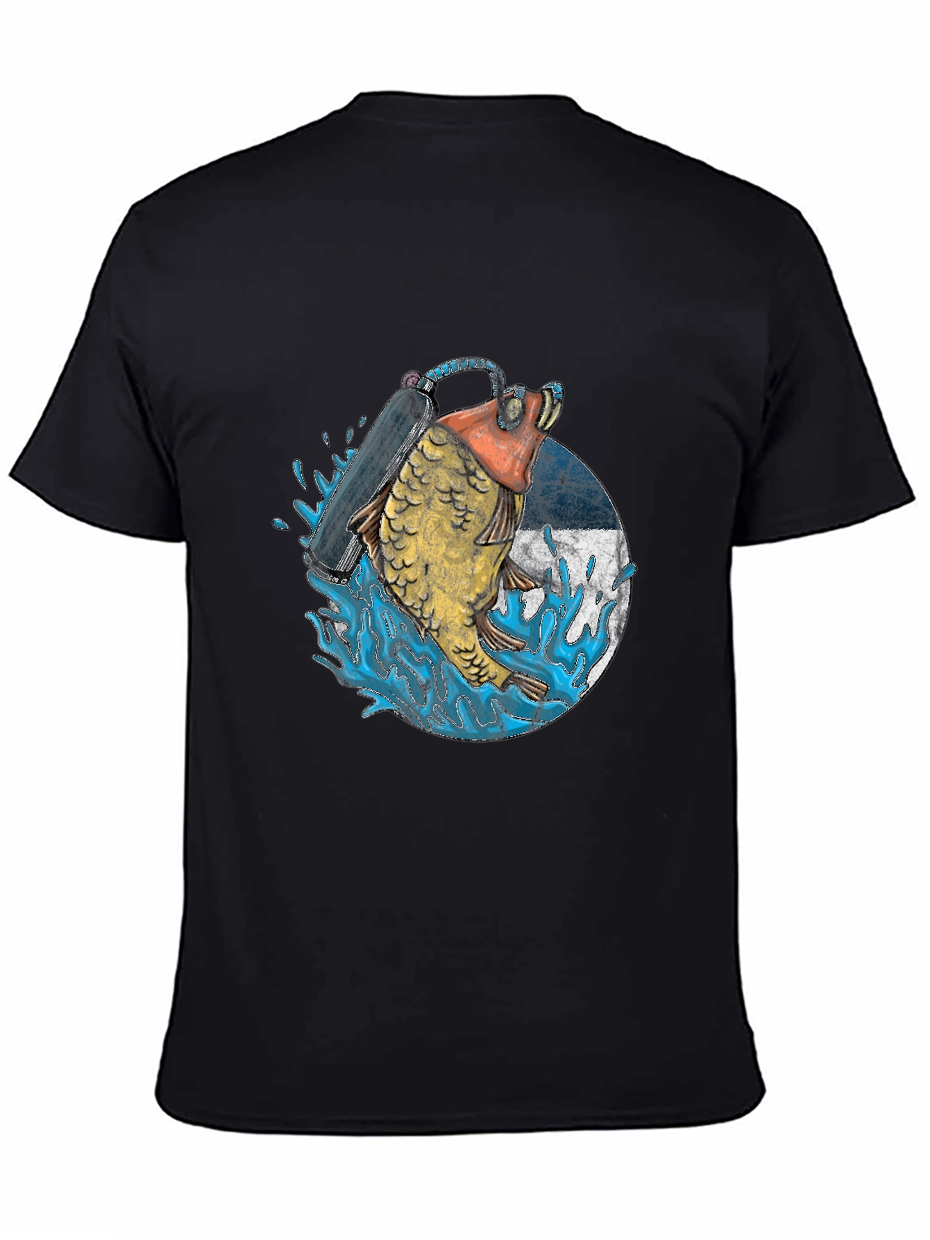 Diving Fish Graphic Tee - Black