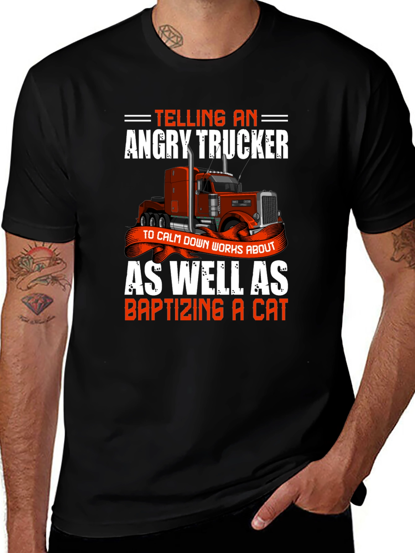 Angry Trucker T-Shirt - Novelty Graphic Tee