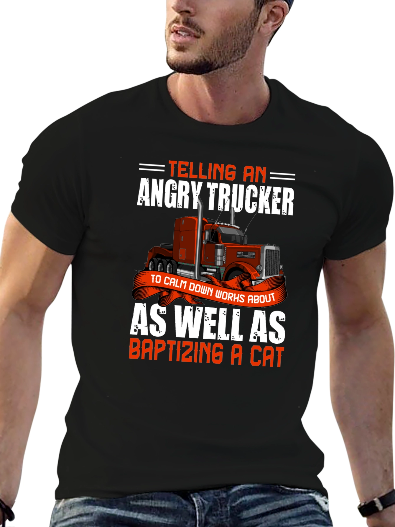 Angry Trucker T-Shirt - Novelty Graphic Tee