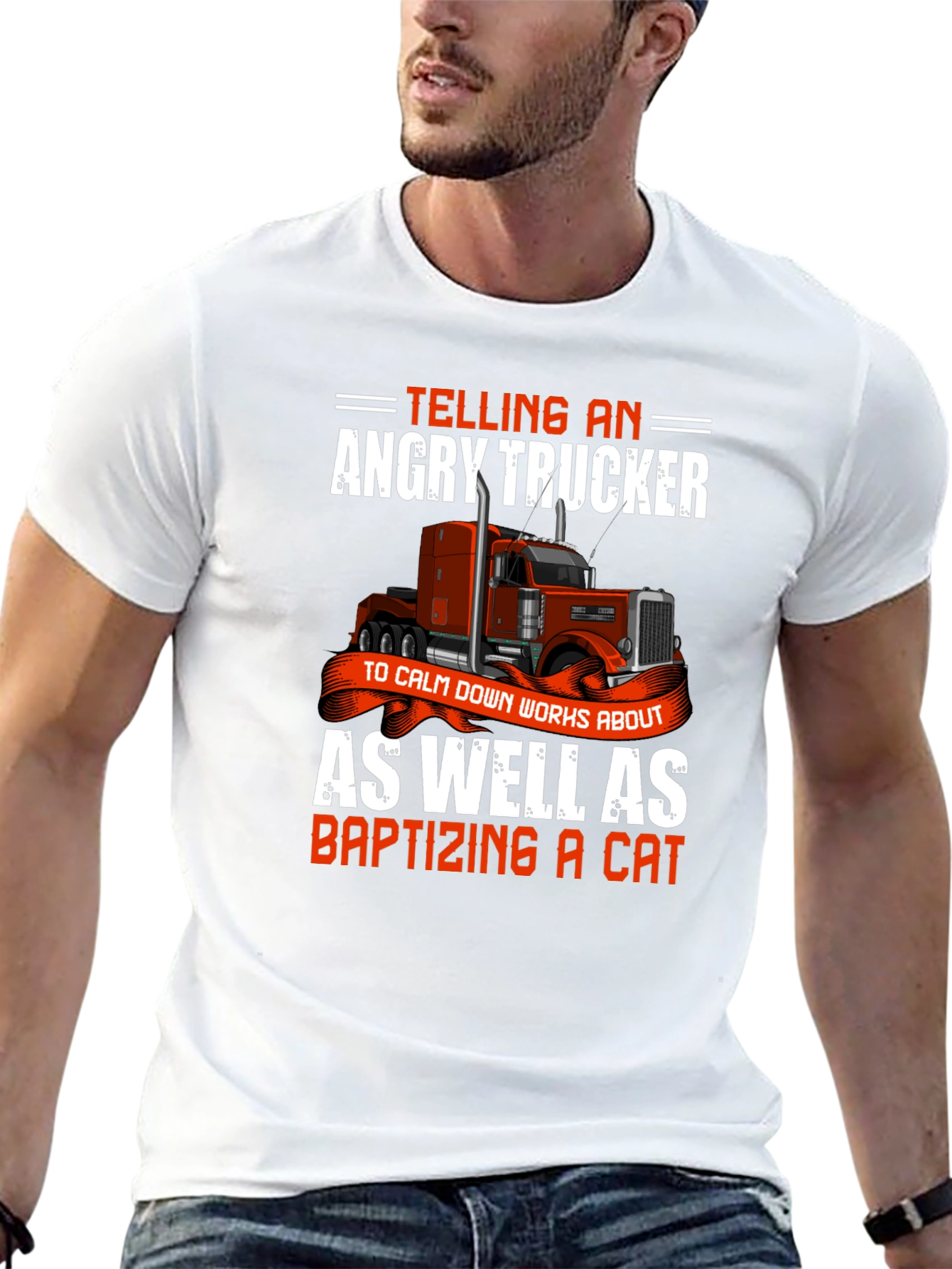 Angry Trucker T-Shirt - Novelty Graphic Tee
