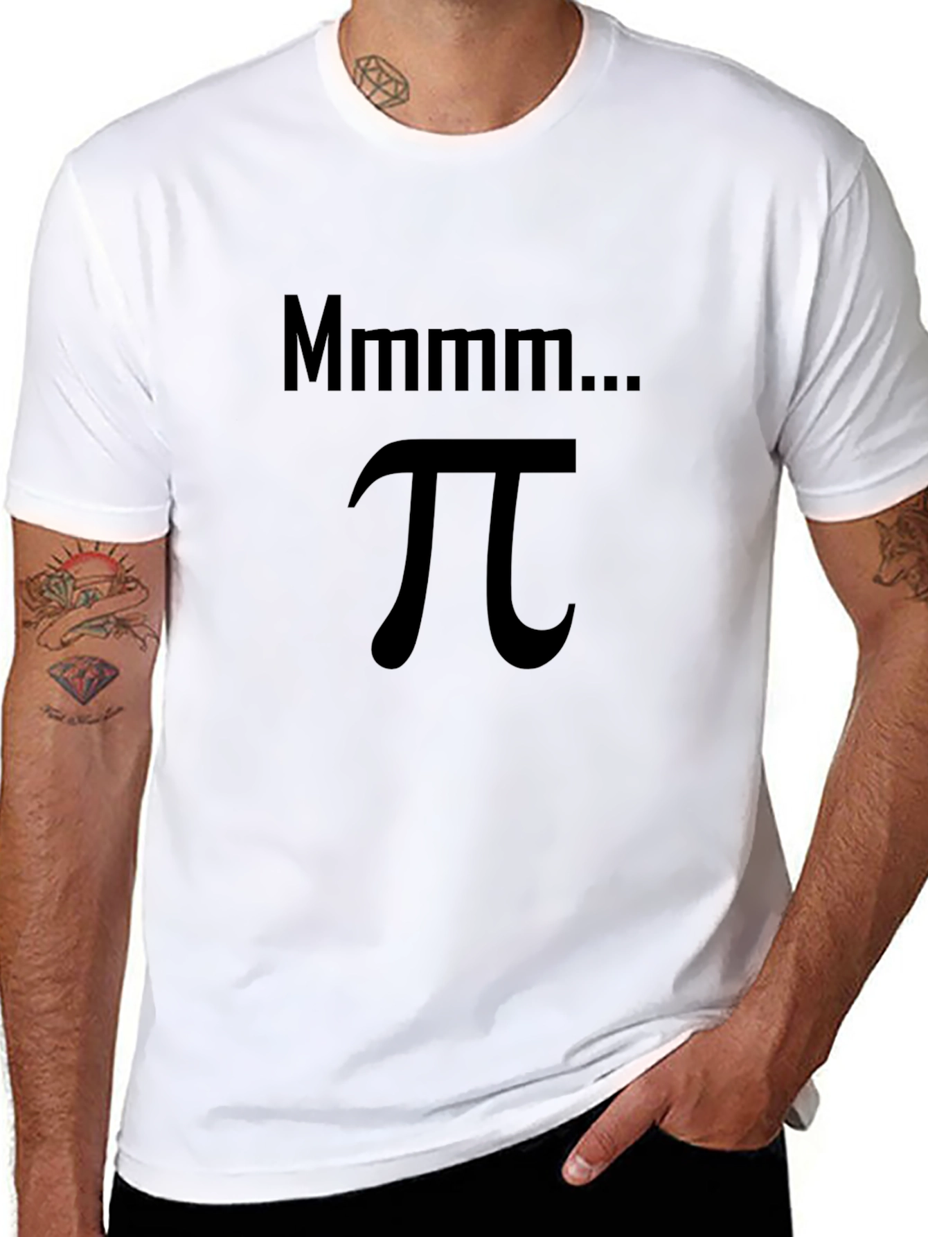 Mmmm... Pi Black T-Shirt - Math Humor