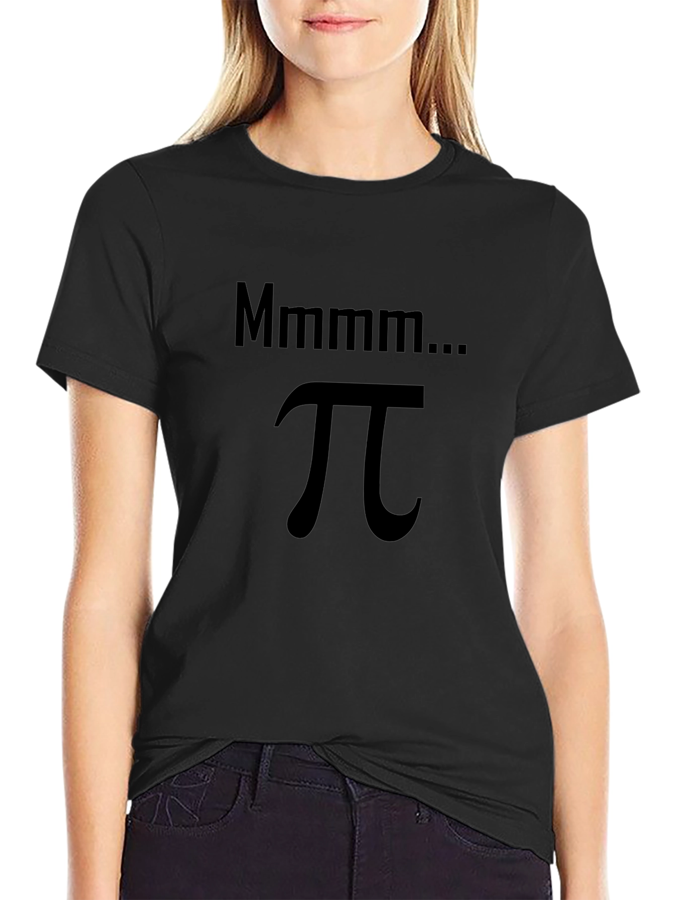Mmmm... Pi Black T-Shirt - Math Humor