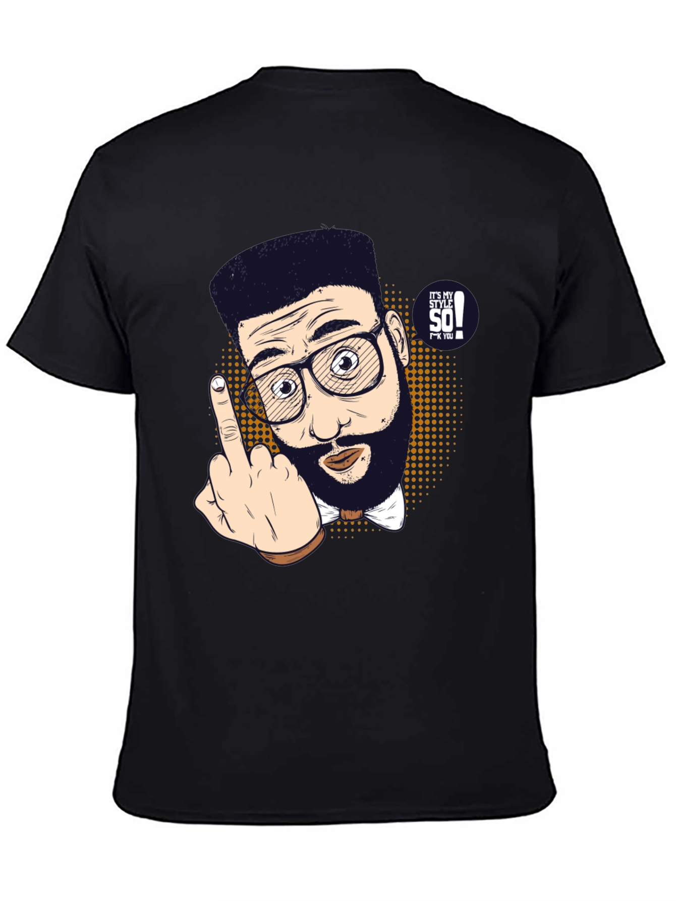 Funny Cartoon Middle Finger Graphic Tee