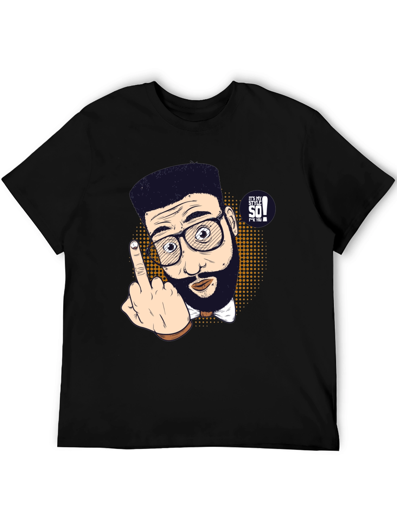 Funny Cartoon Middle Finger Graphic Tee