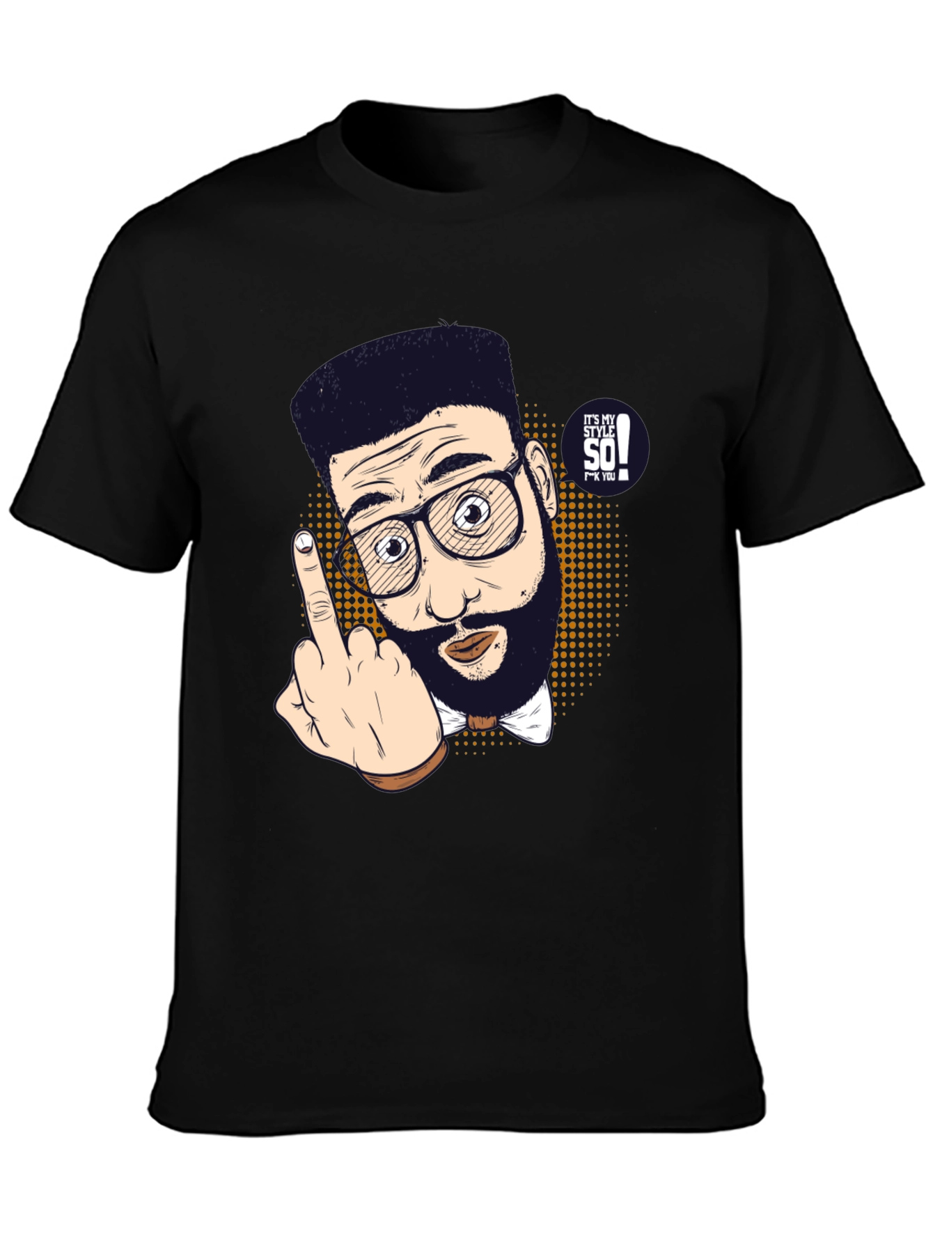 Funny Cartoon Middle Finger Graphic Tee