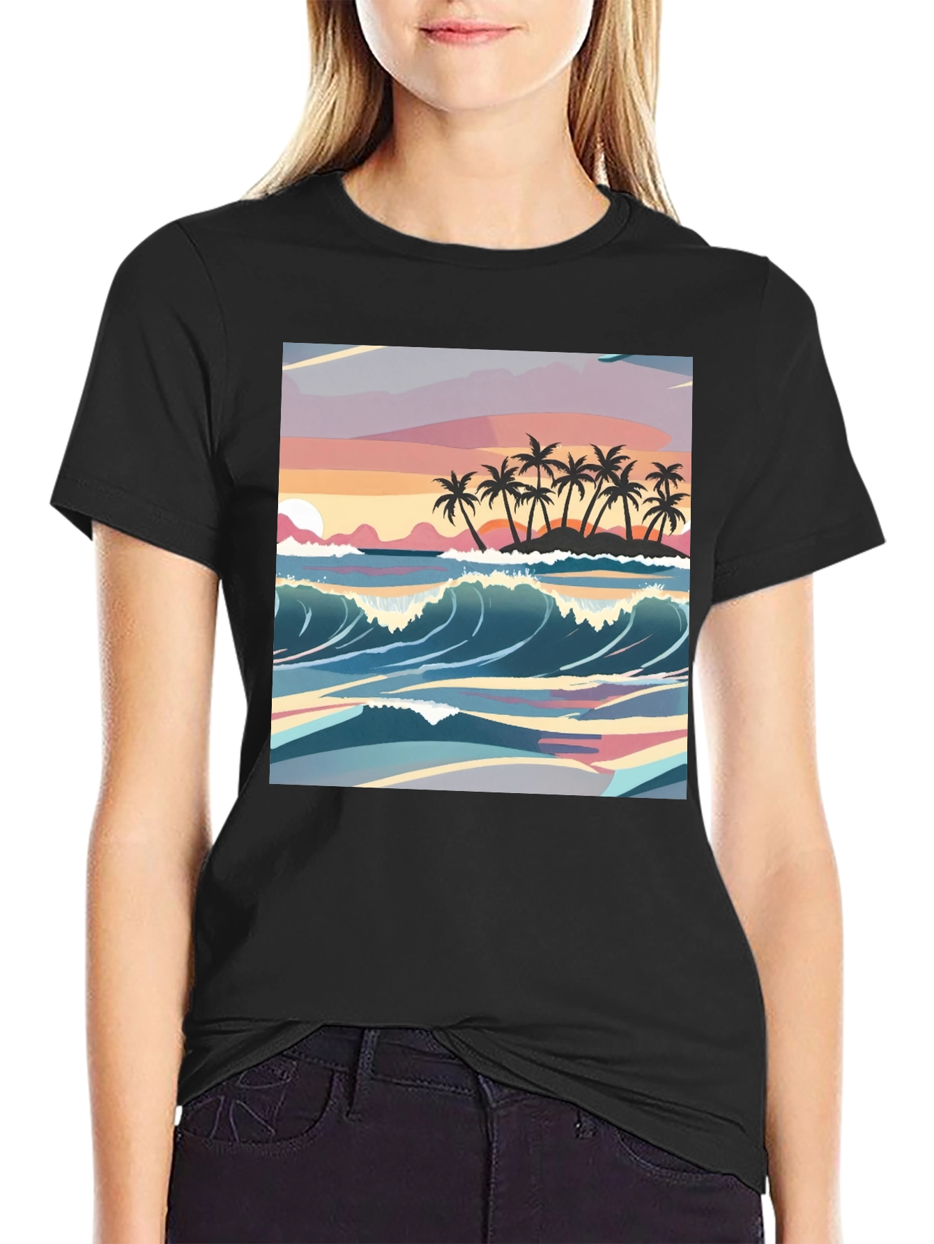 Tropical Sunset Graphic Tee - Island Vibes