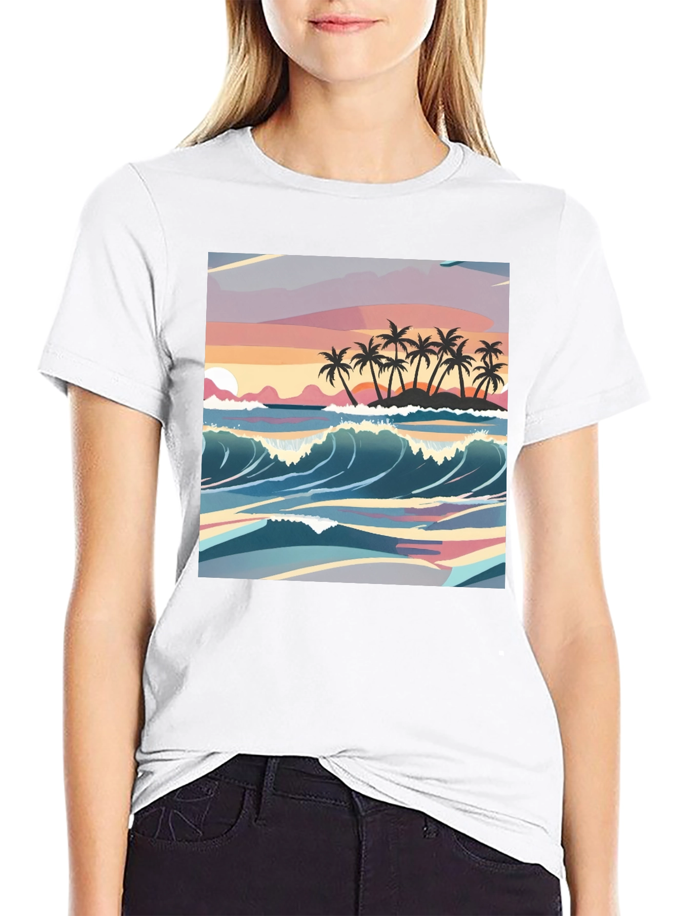 Tropical Sunset Graphic Tee - Island Vibes