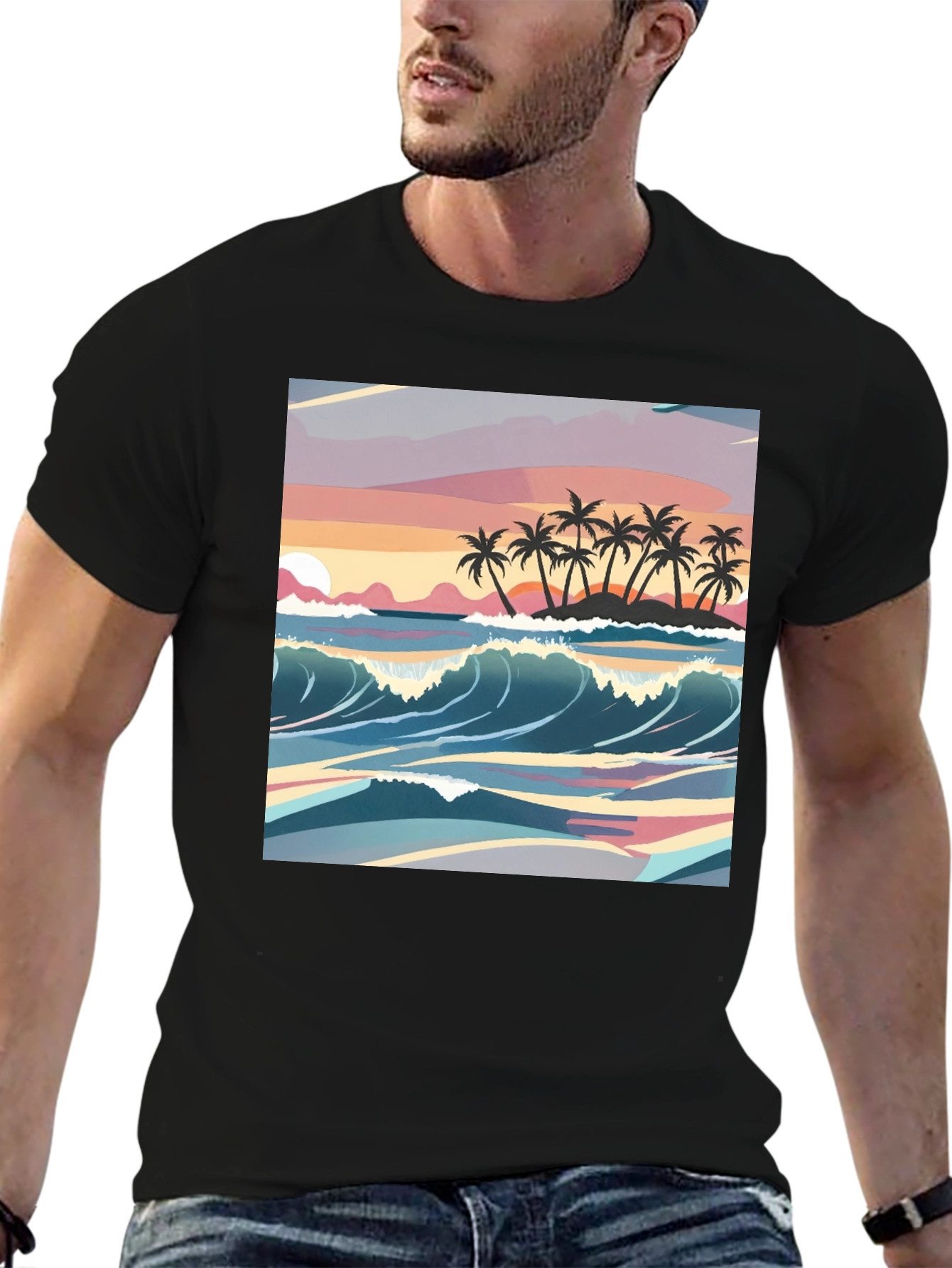Tropical Sunset Graphic Tee - Island Vibes