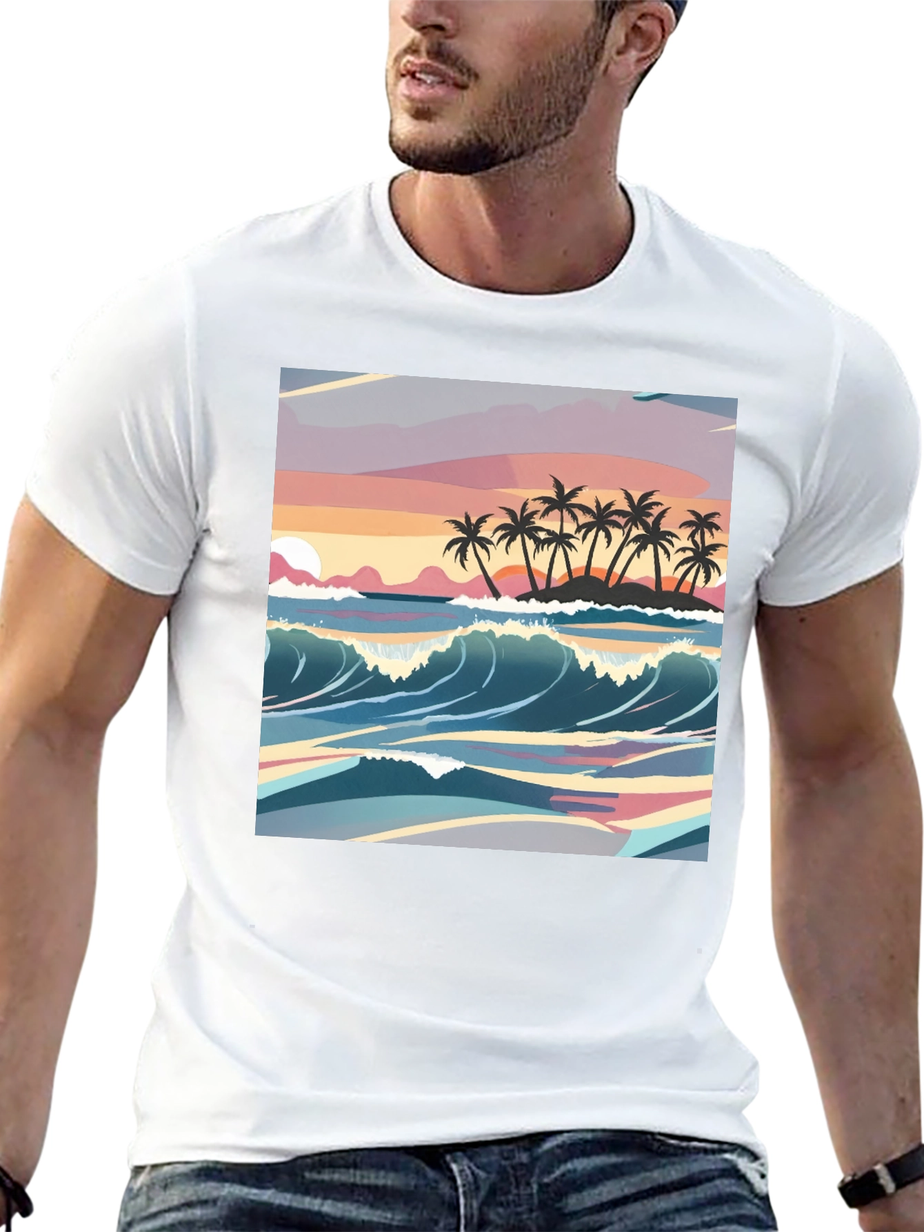 Tropical Sunset Graphic Tee - Island Vibes