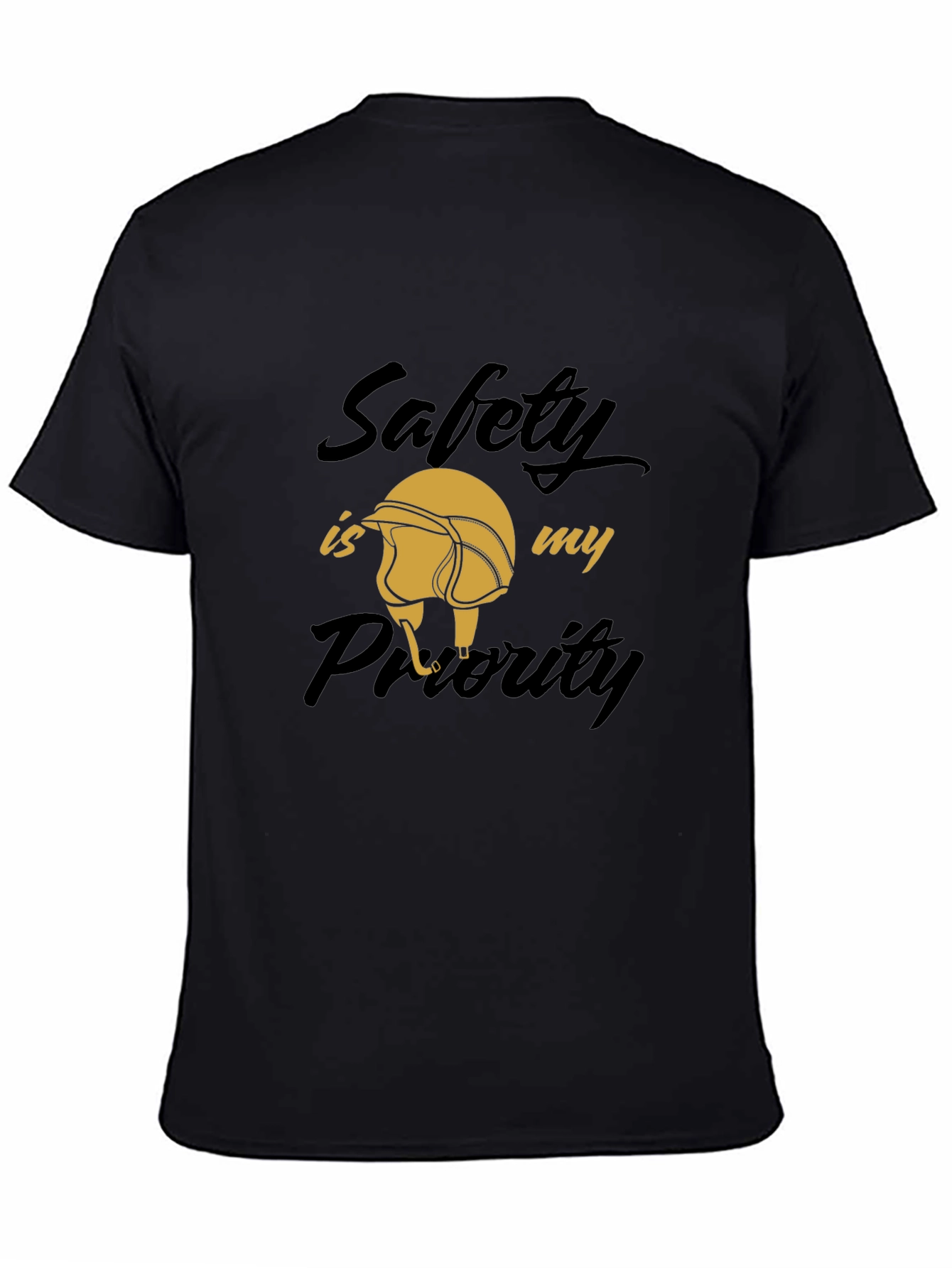 Safety First Graphic Tee - Black Cotton T-Shirt