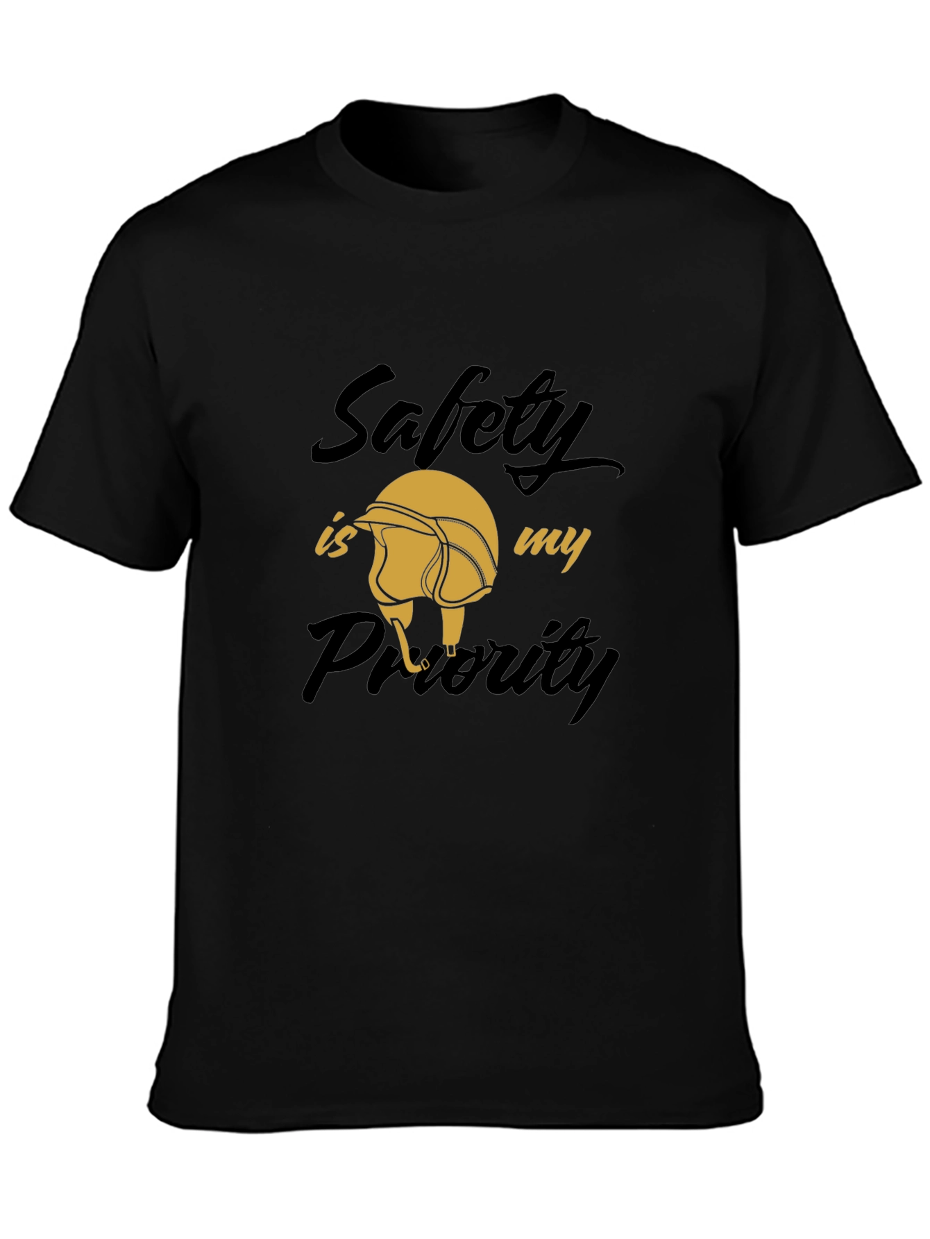 Safety First Graphic Tee - Black Cotton T-Shirt