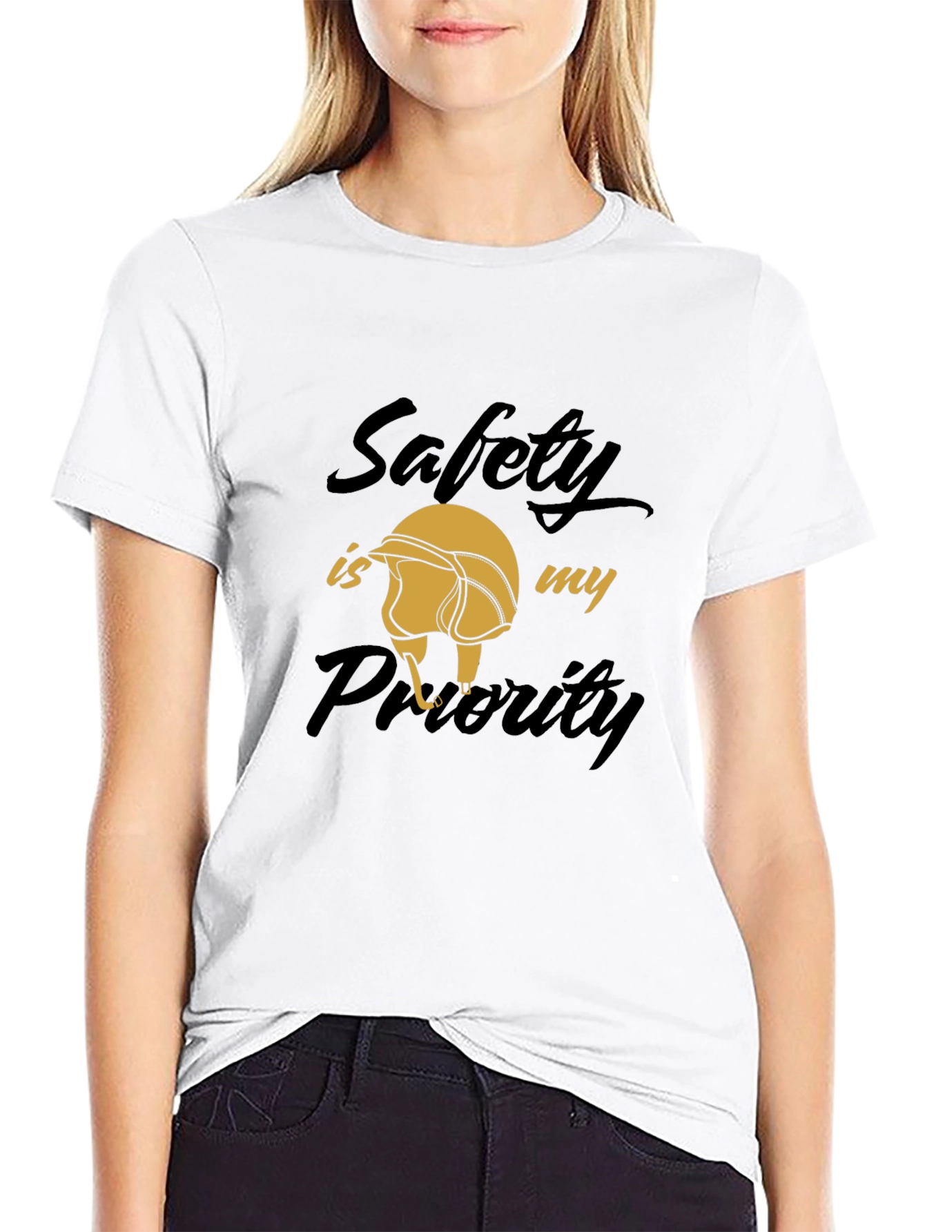 Safety First Graphic Tee - Black Cotton T-Shirt