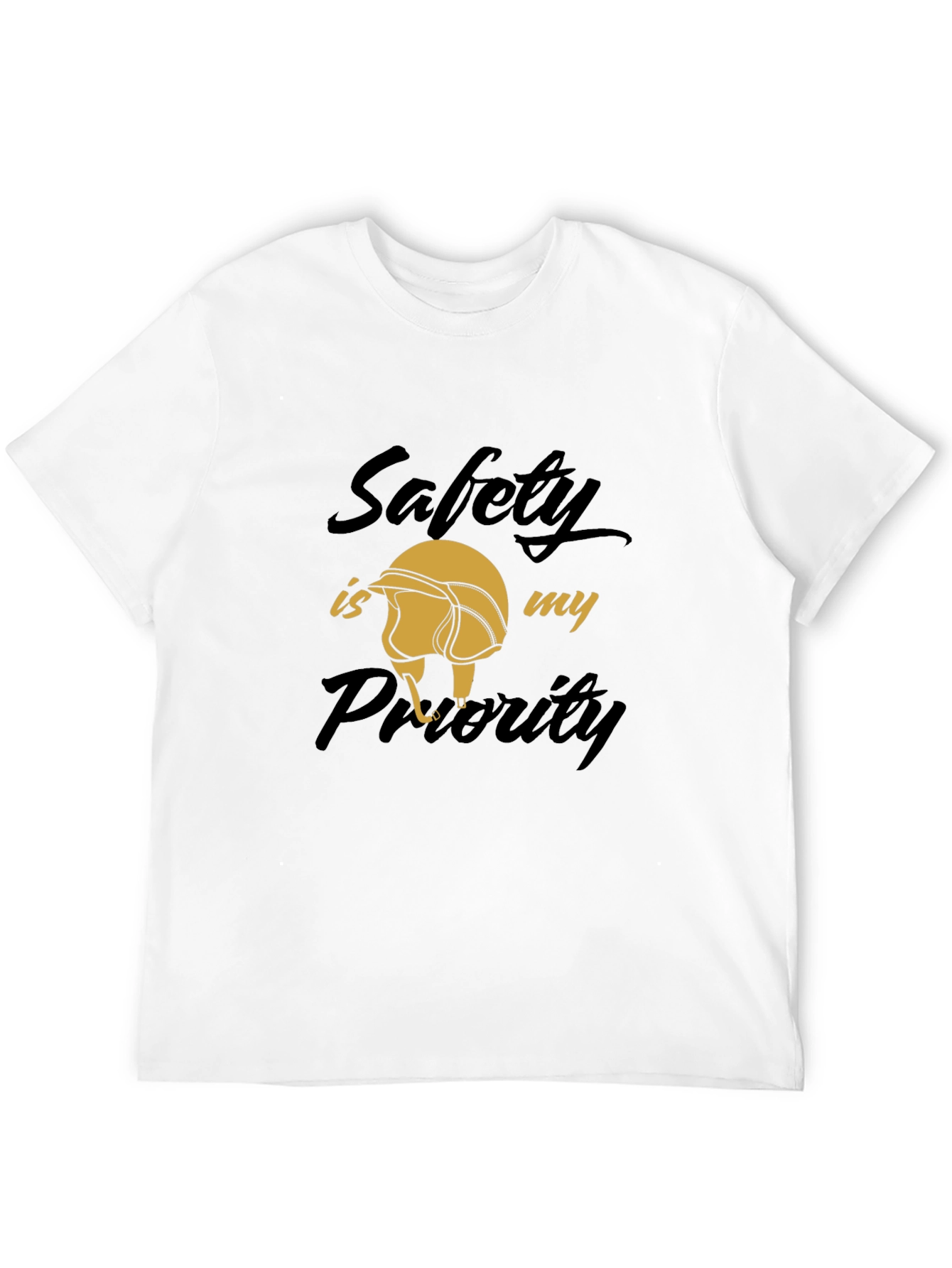 Safety First Graphic Tee - Black Cotton T-Shirt