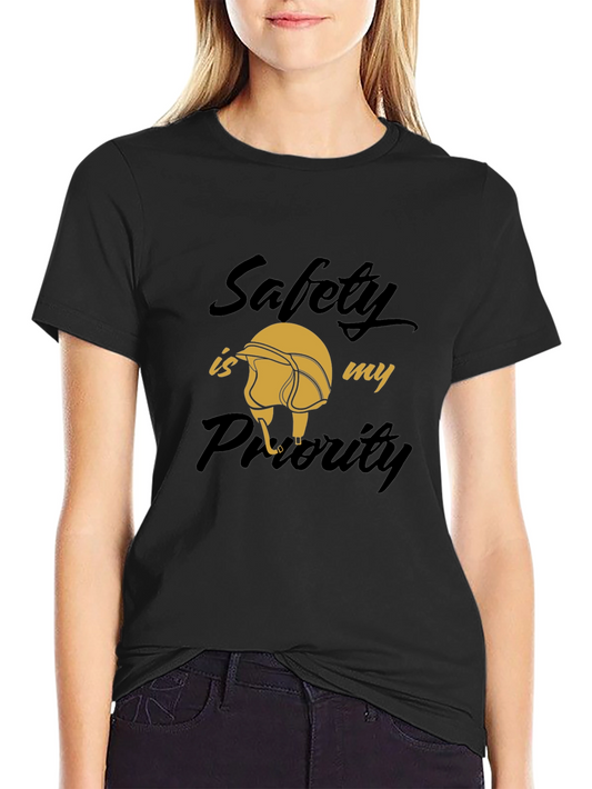 Safety First Graphic Tee - Black Cotton T-Shirt
