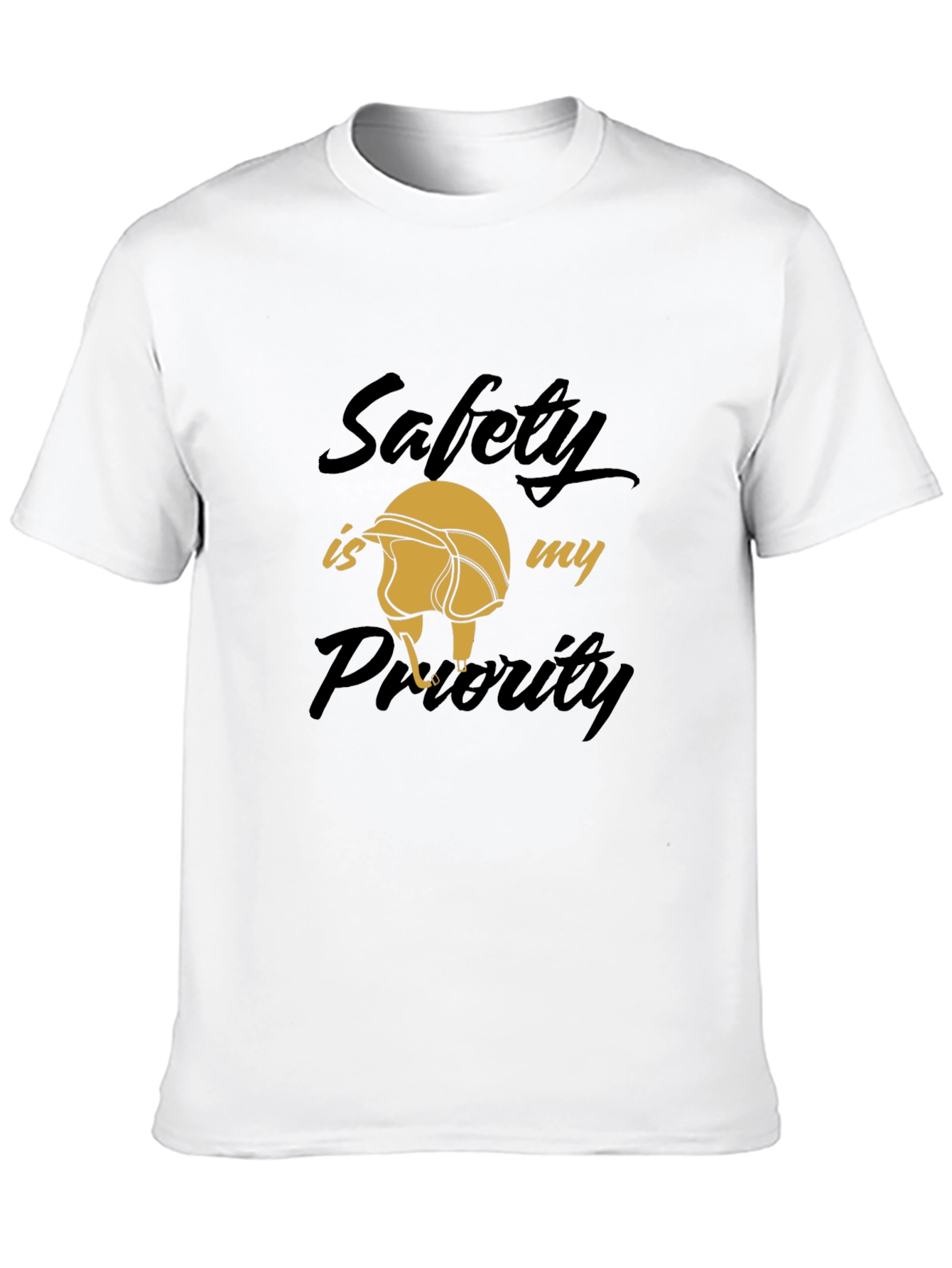 Safety First Graphic Tee - Black Cotton T-Shirt