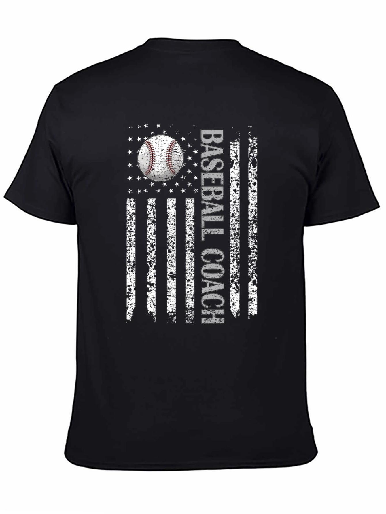 Baseball Coach USA Flag T-Shirt