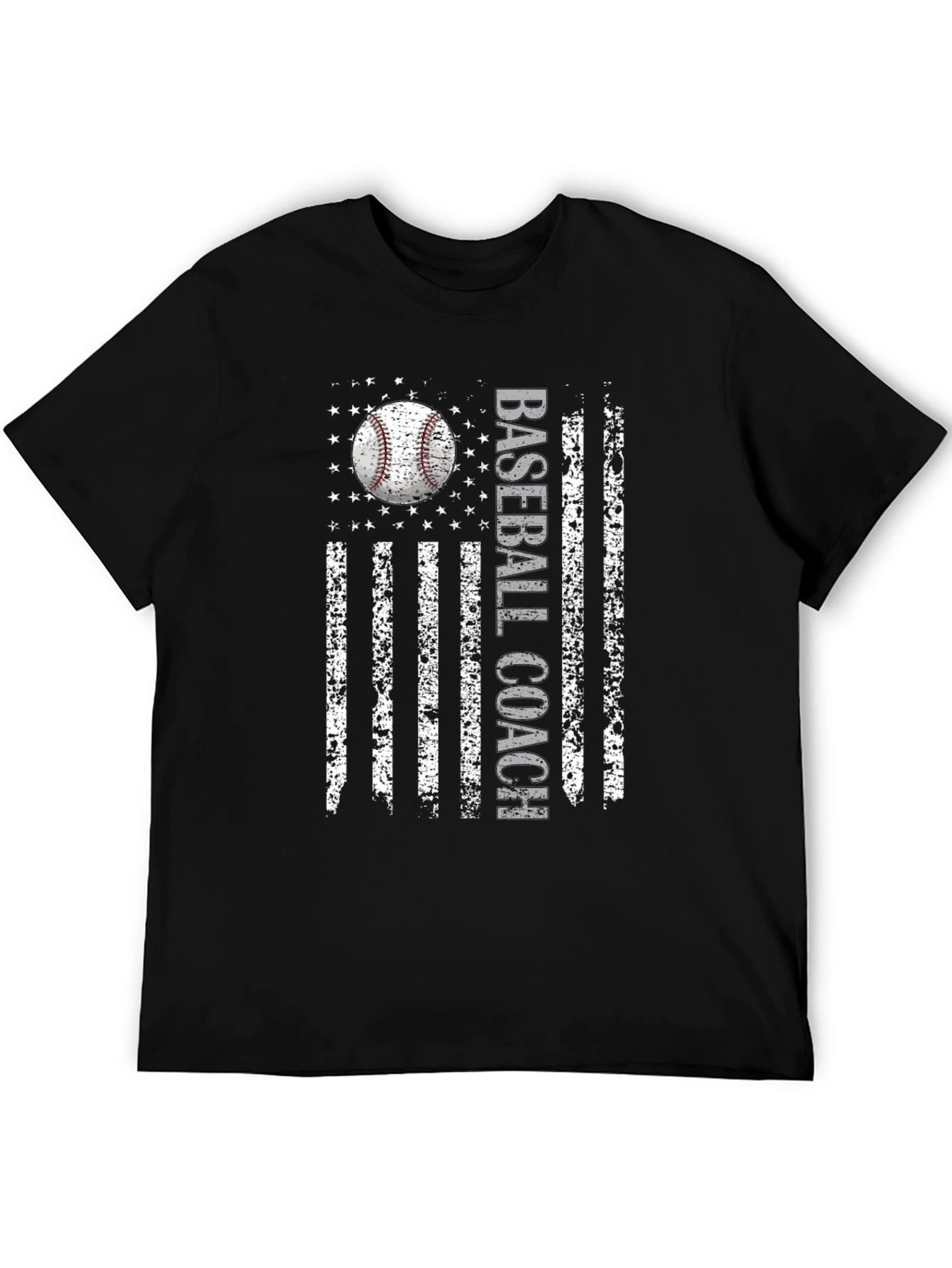 Baseball Coach USA Flag T-Shirt