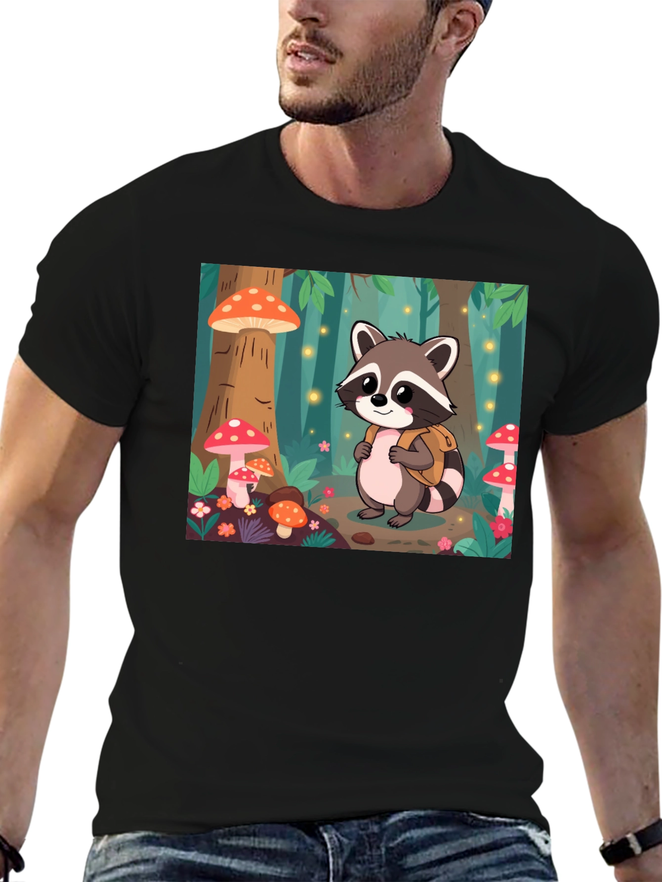 Cute Raccoon Forest Adventure T-Shirt